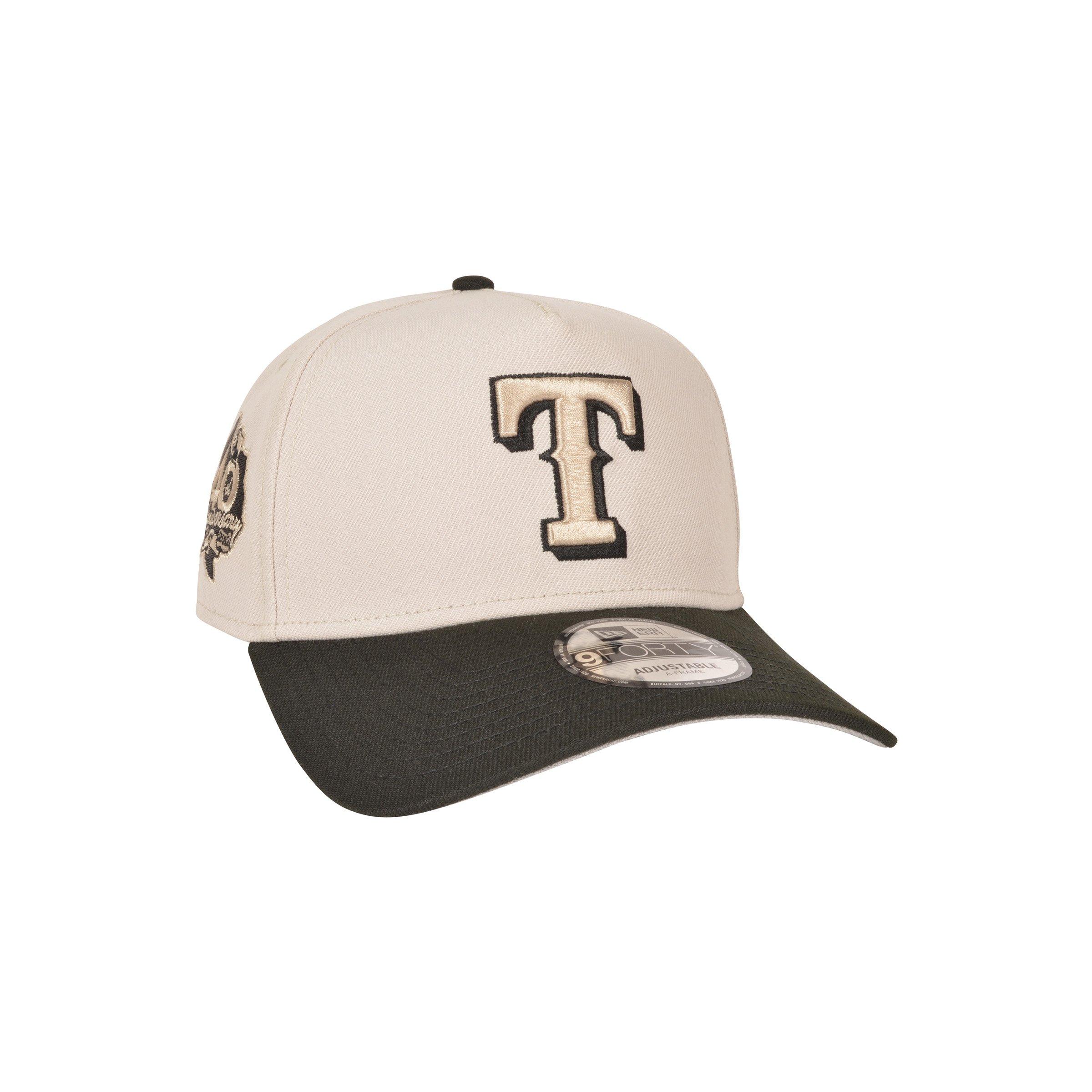 New Era Texas Rangers 9FORTY A-Frame Stone/Black Snapback Hat