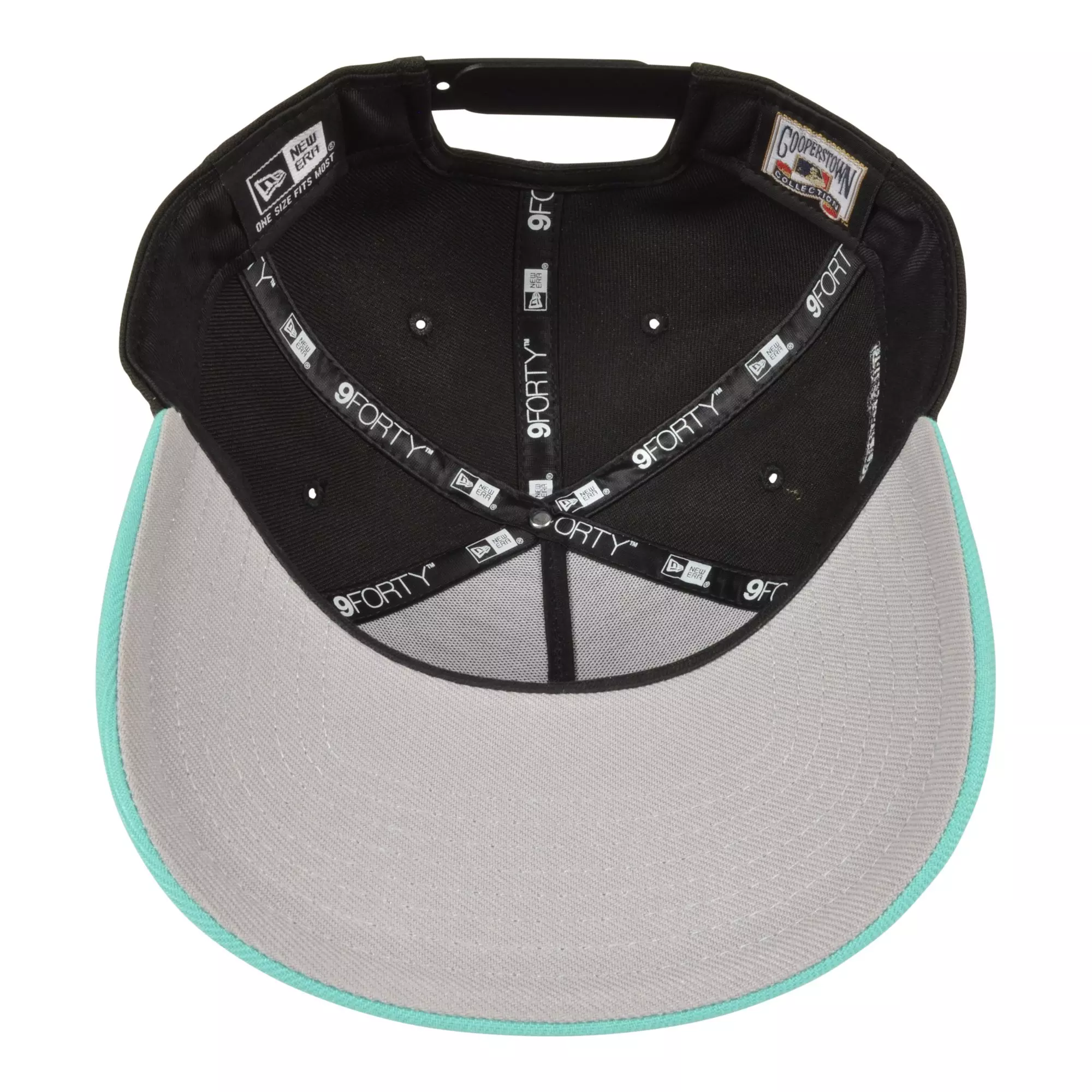 New Era Texas Rangers 9FORTY A-Frame Snapback Hat-Black/Mint - BLACK/TEAL