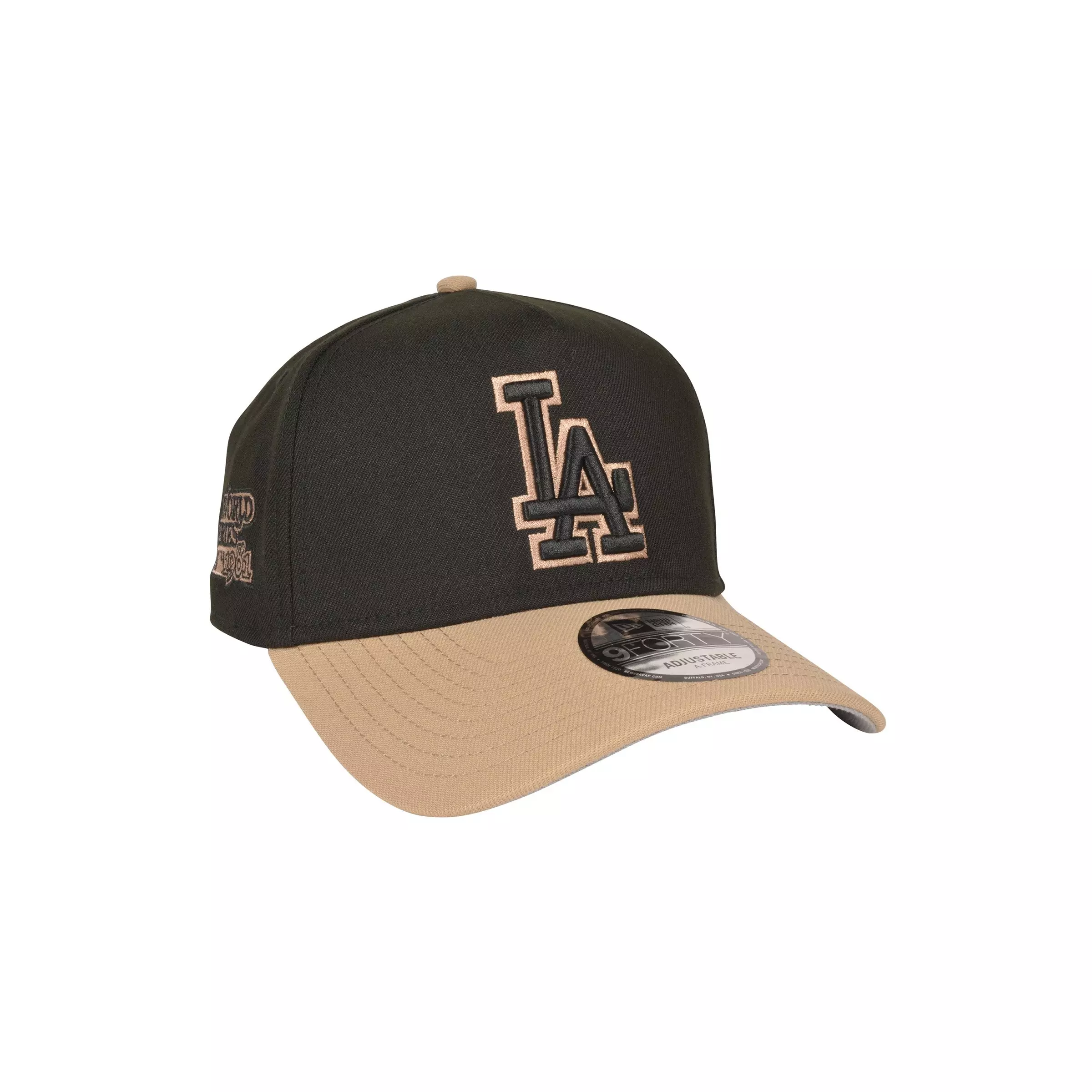 New Era Los Angeles Dodgers 9FORTY A-Frame Snapback Hat-Black/Camel - BLACK/TAN