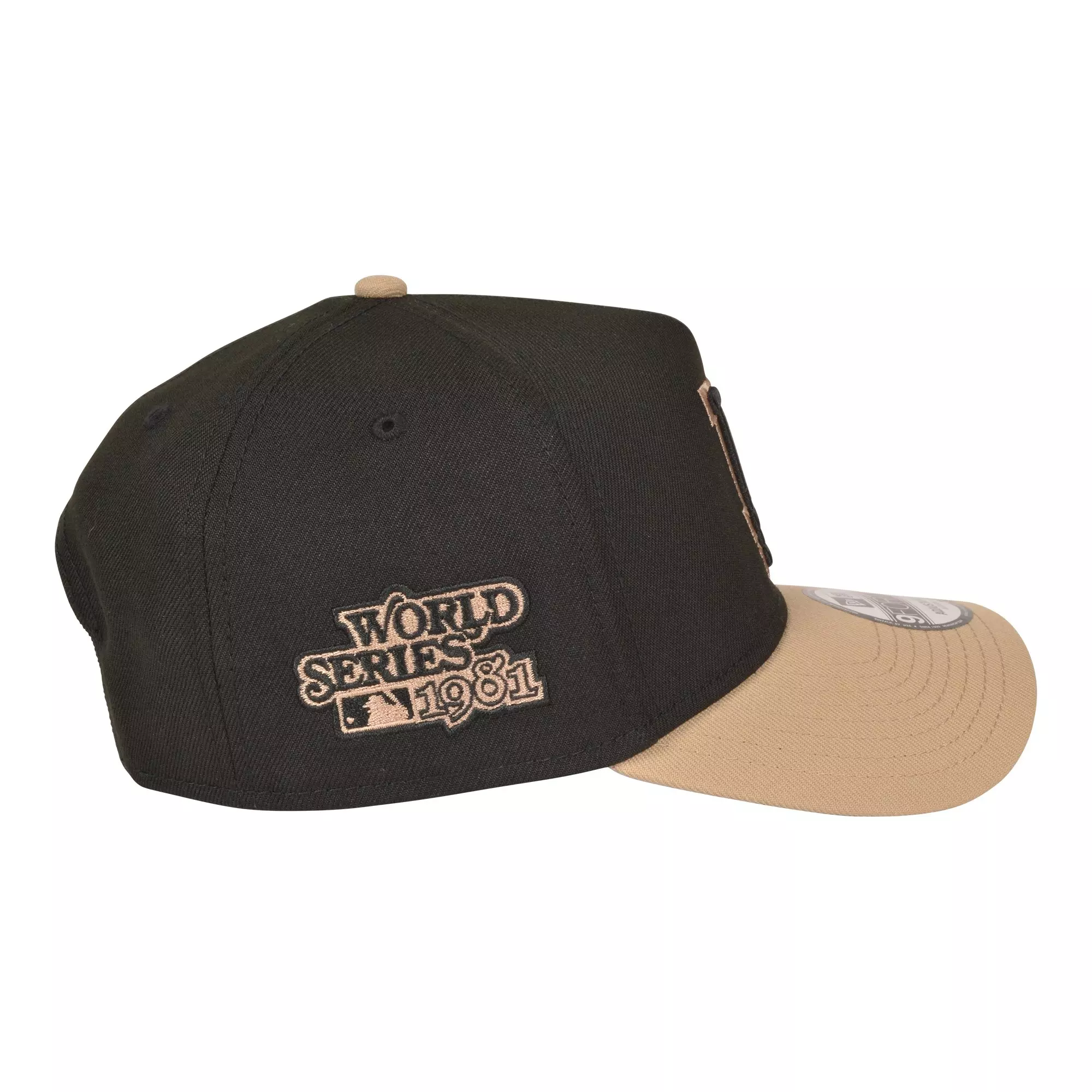 New Era Los Angeles Dodgers 9FORTY A-Frame Snapback Hat-Black/Camel - BLACK/TAN