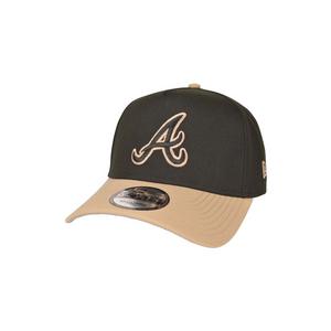 New Era Atlanta Braves 9FORTY A-Frame Snapback Hat-Black/Camel