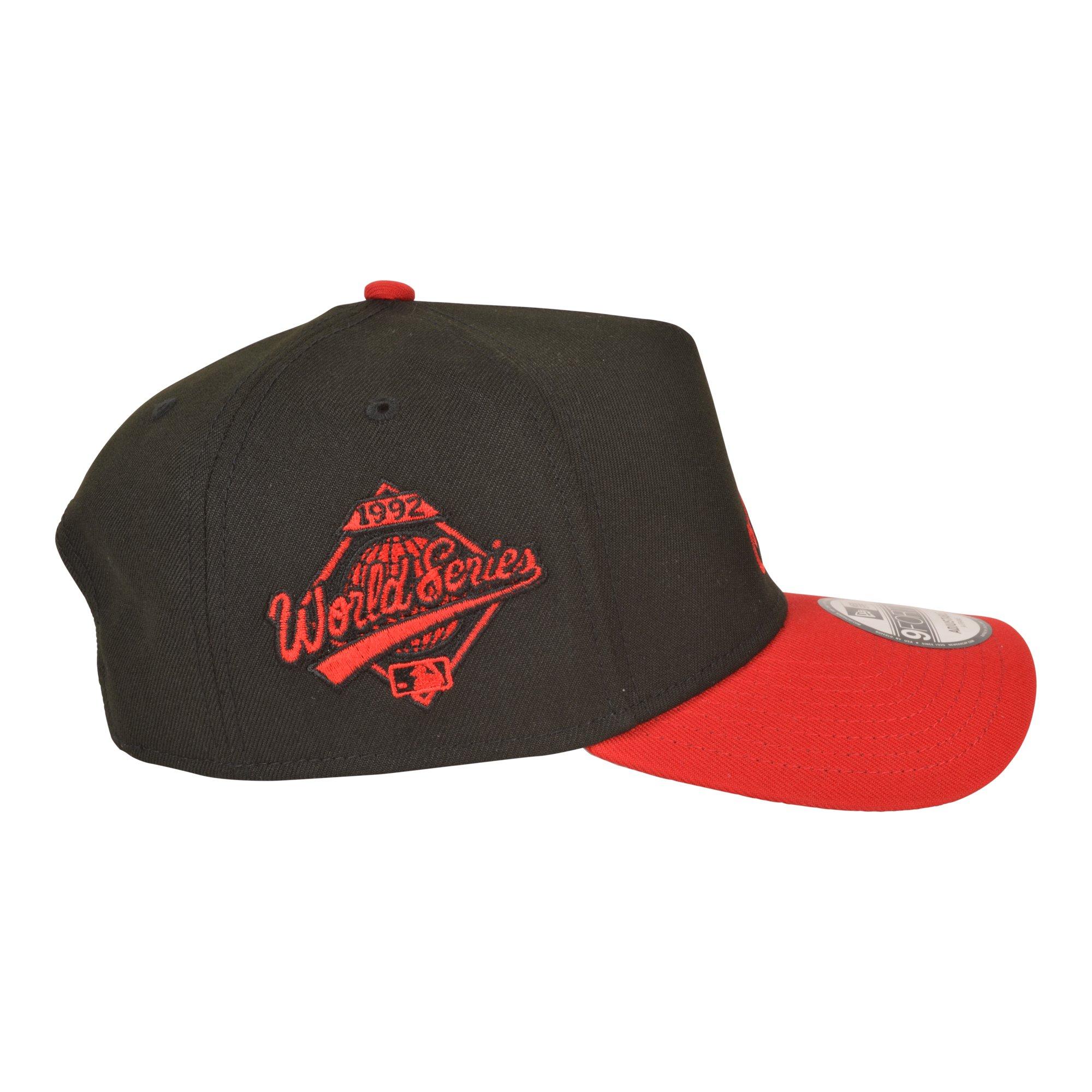 New Era Atlanta Braves 9FORTY A-Frame Black/Red Snapback Hat