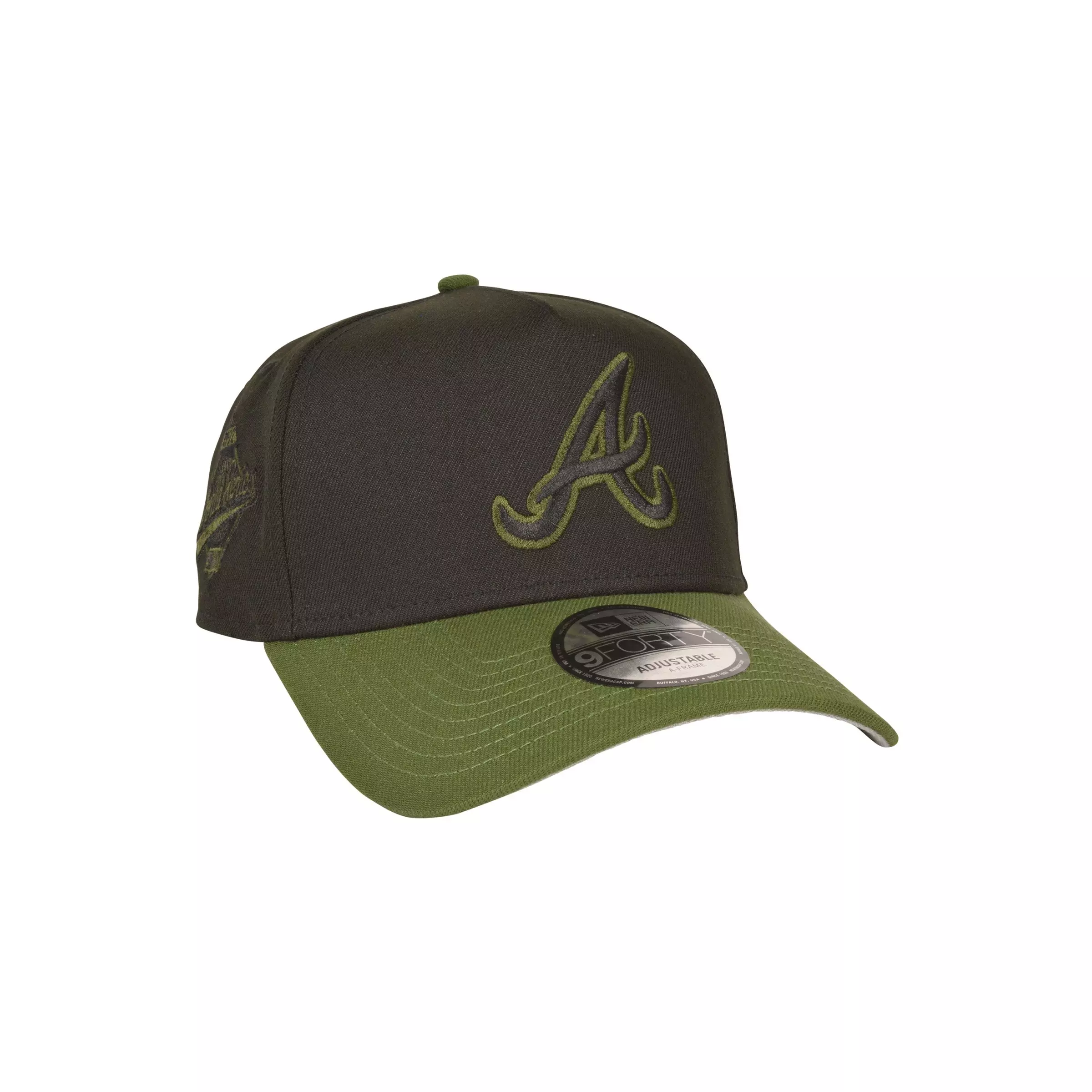 New Era Atlanta Braves 9FORTY A-Frame Snapback Hat-Black/Green - BLACK/GREEN