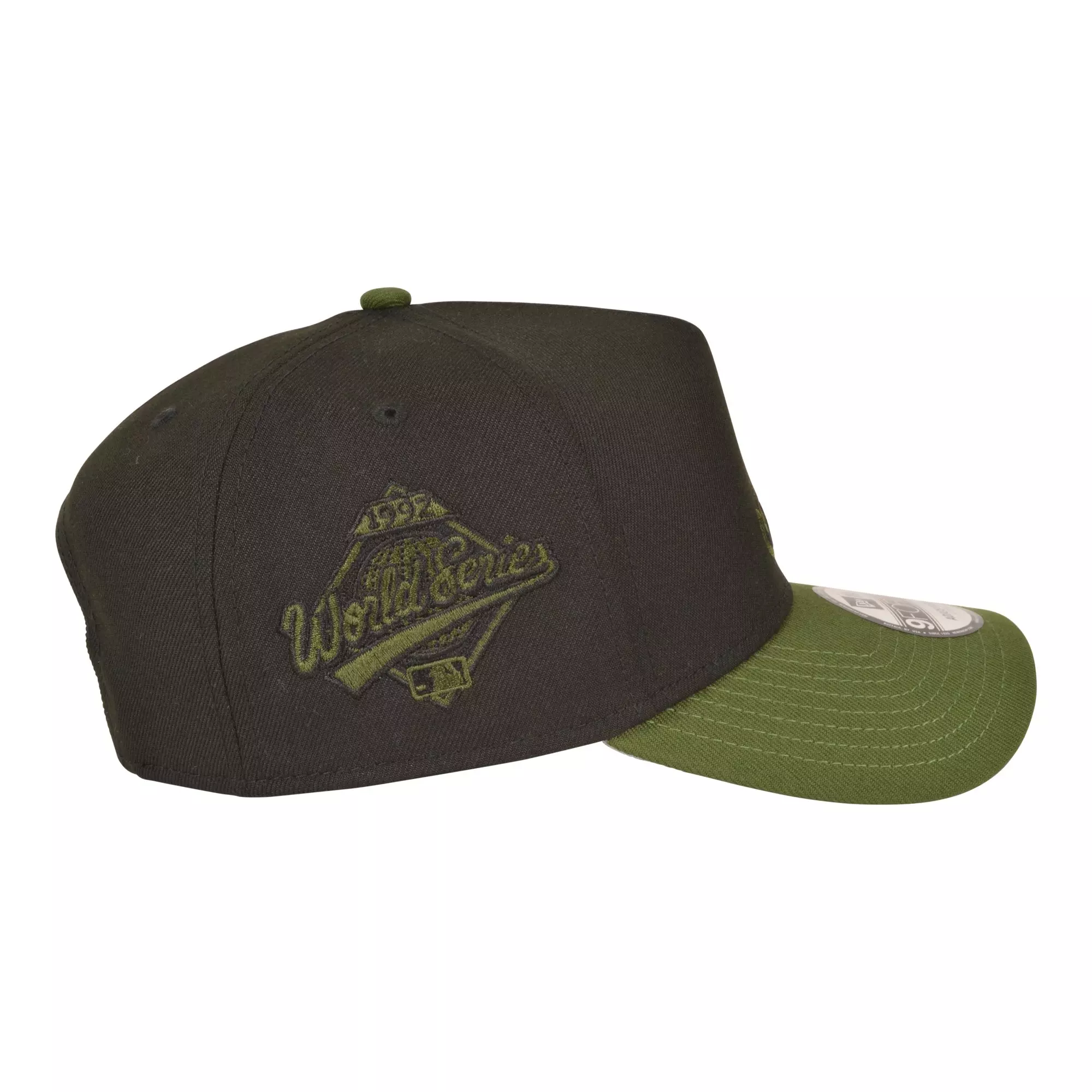 New Era Atlanta Braves 9FORTY A-Frame Snapback Hat-Black/Green - BLACK/GREEN