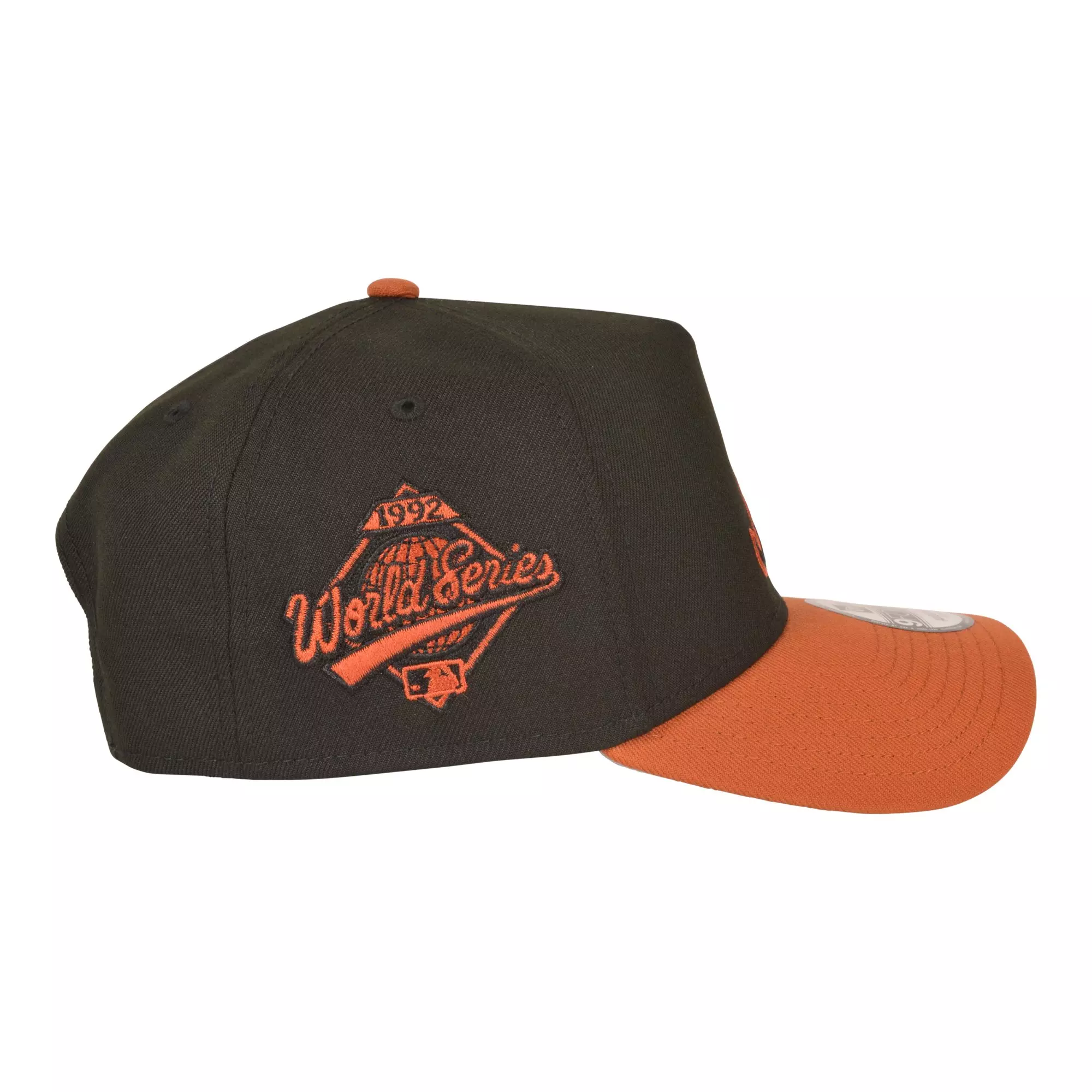 New Era Atlanta Braves 9FORTY A-Frame Snapback Hat-Black/Rust - BLACK/ORANGE