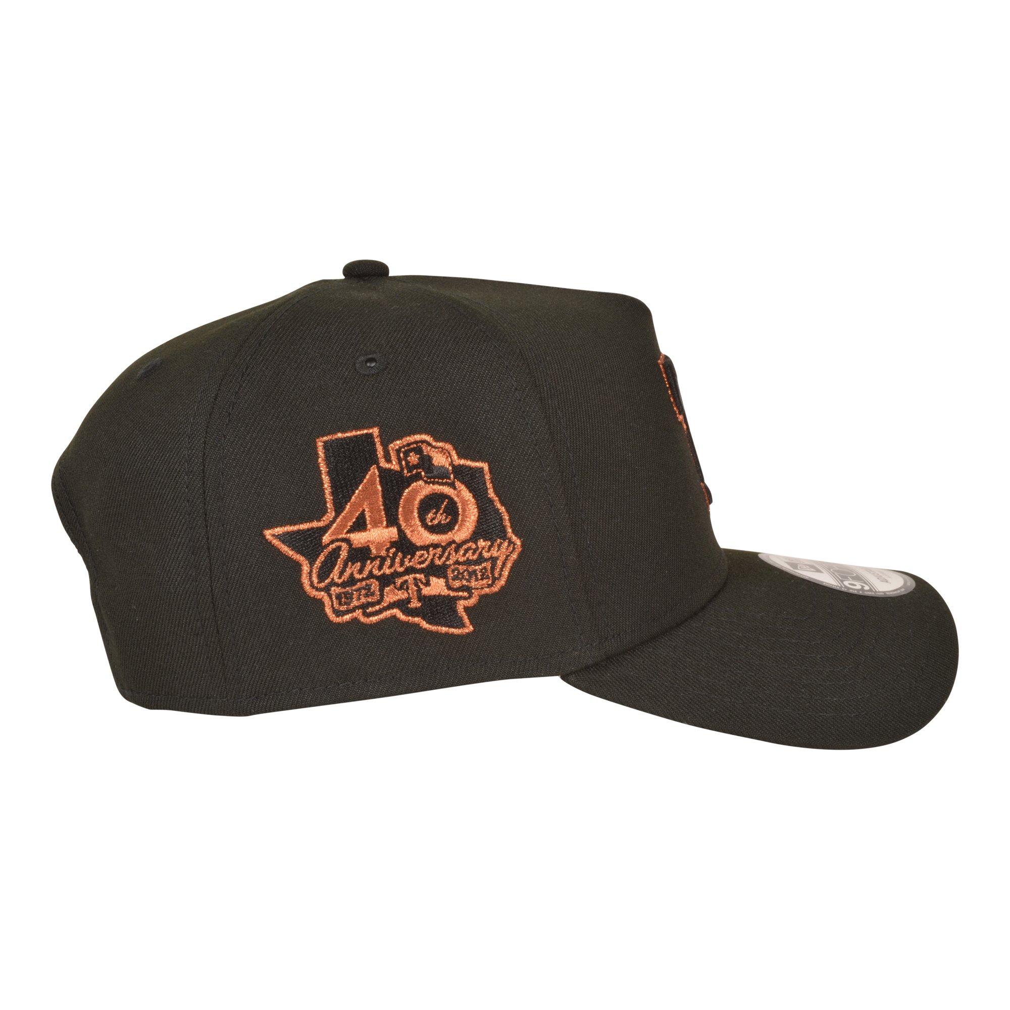 New Era Texas Rangers 9FORTY A-Frame Black/Rust Snapback Hat