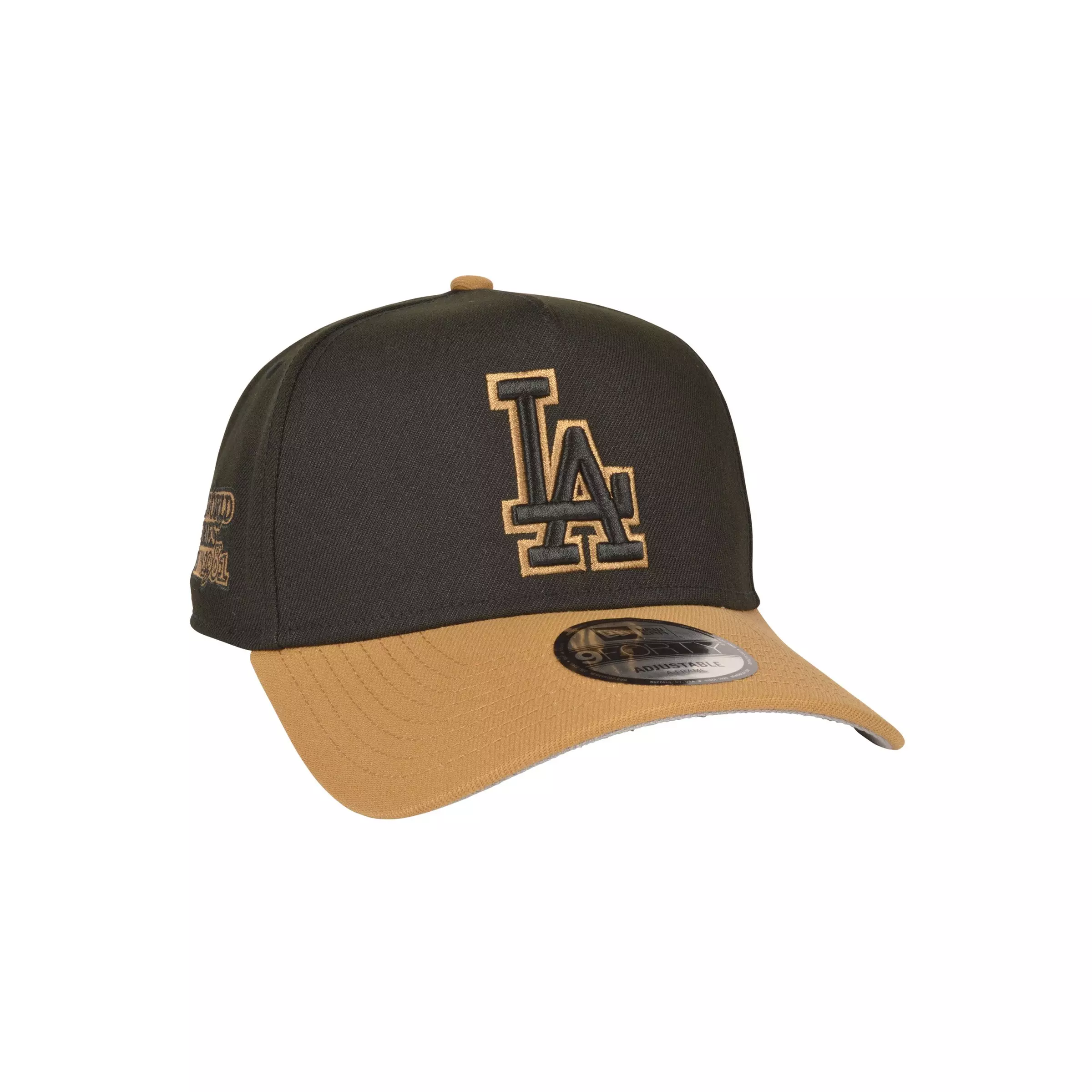 New Era Los Angeles Dodgers 9FORTY A-Frame Snapback Hat-Black/Wheat - BLACK/KHAKI