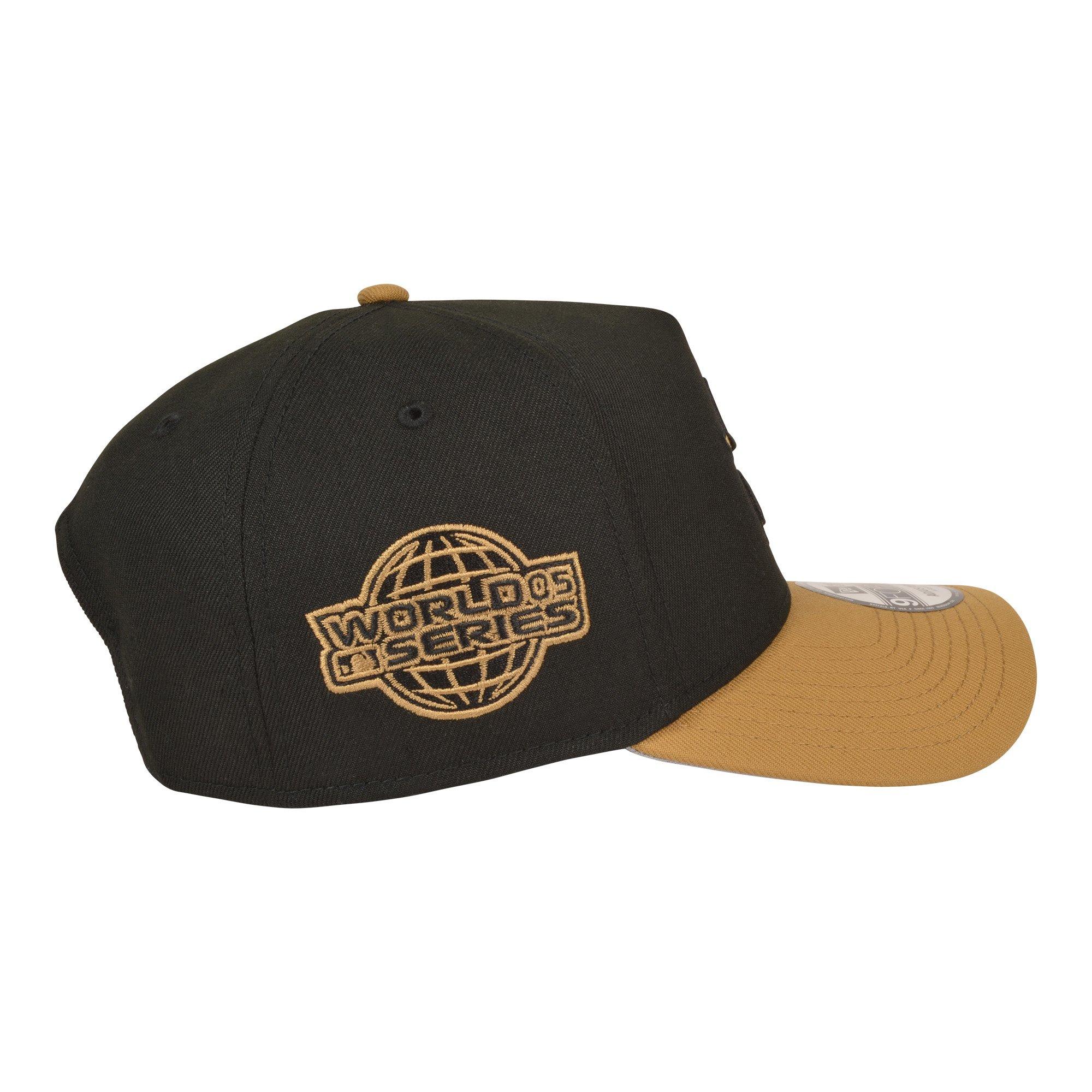 New Era Houston Astros 9FORTY A-Frame Snapback Hat-Black/Wheat - BLACK/KHAKI Thumbnail View 3