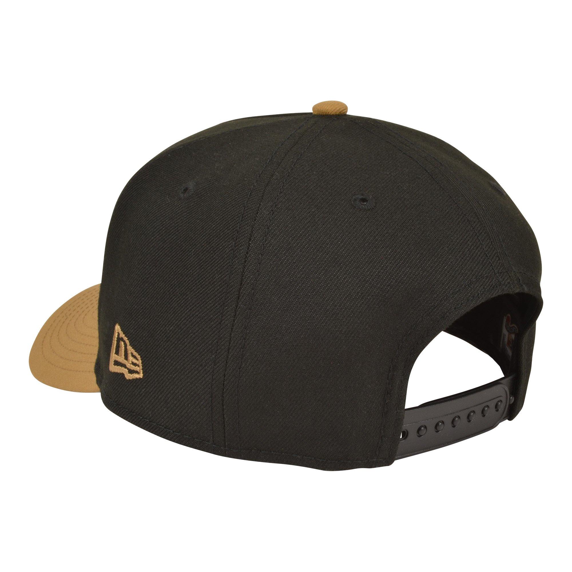 New Era Houston Astros 9FORTY A-Frame Snapback Hat-Black/Wheat - BLACK/KHAKI Thumbnail View 4