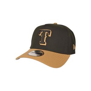 New Era Texas Rangers 9FORTY A-Frame Snapback Hat-Black/Wheat