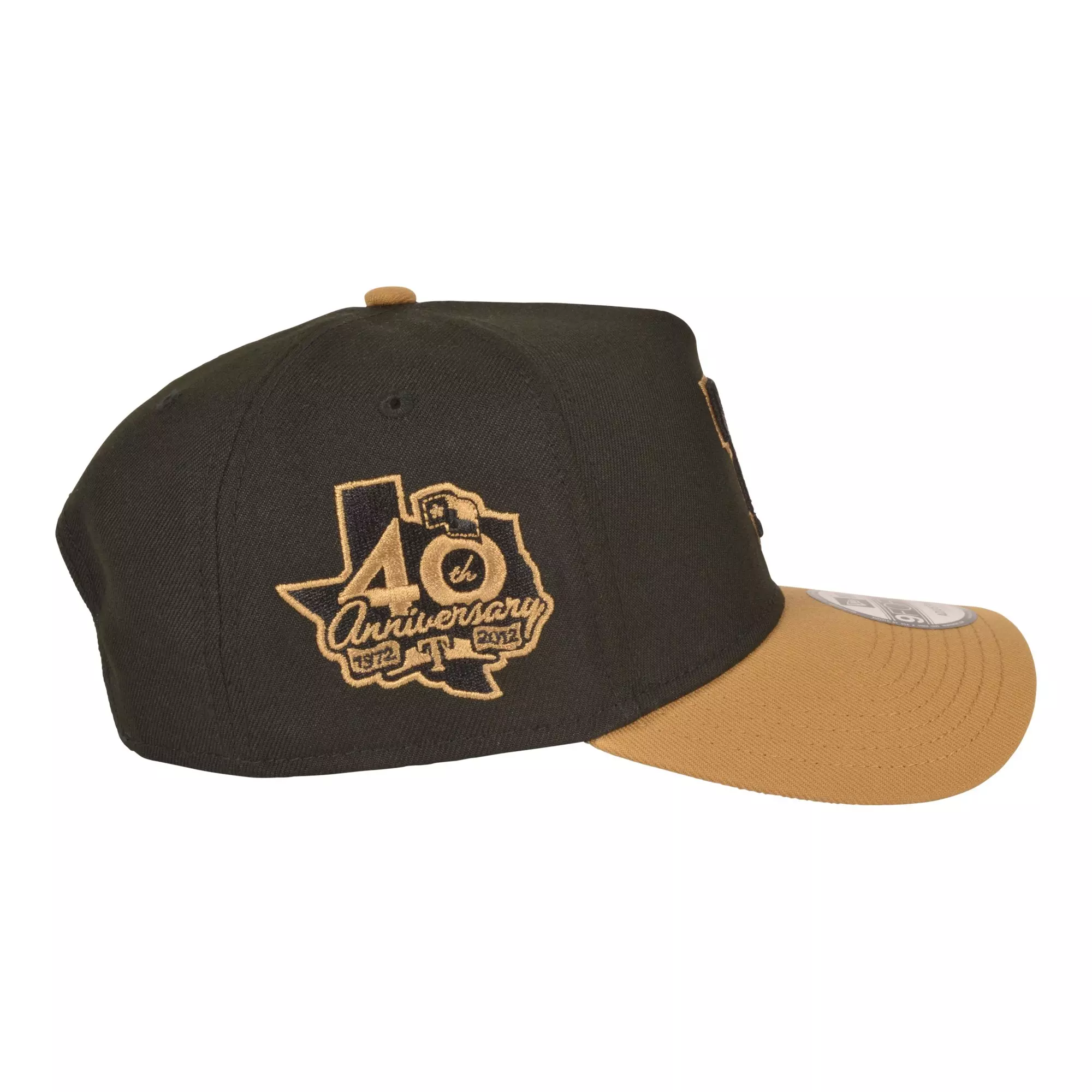 New Era Texas Rangers 9FORTY A-Frame Snapback Hat-Black/Wheat - BLACK/KHAKI
