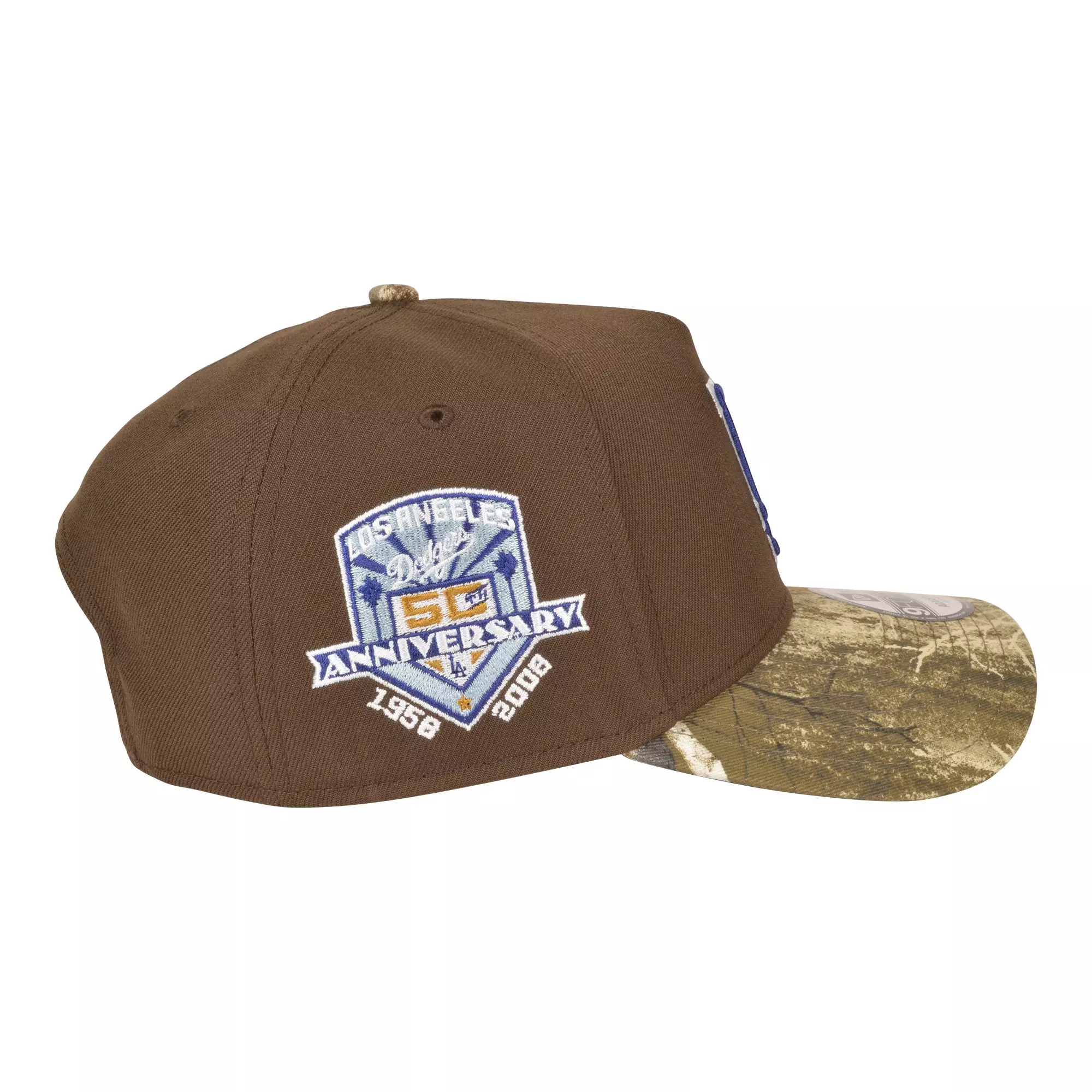 New Era Los Angeles Dodgers 9FORTY A-Frame Snapback Hat-Walnut/Realtree - BROWN
