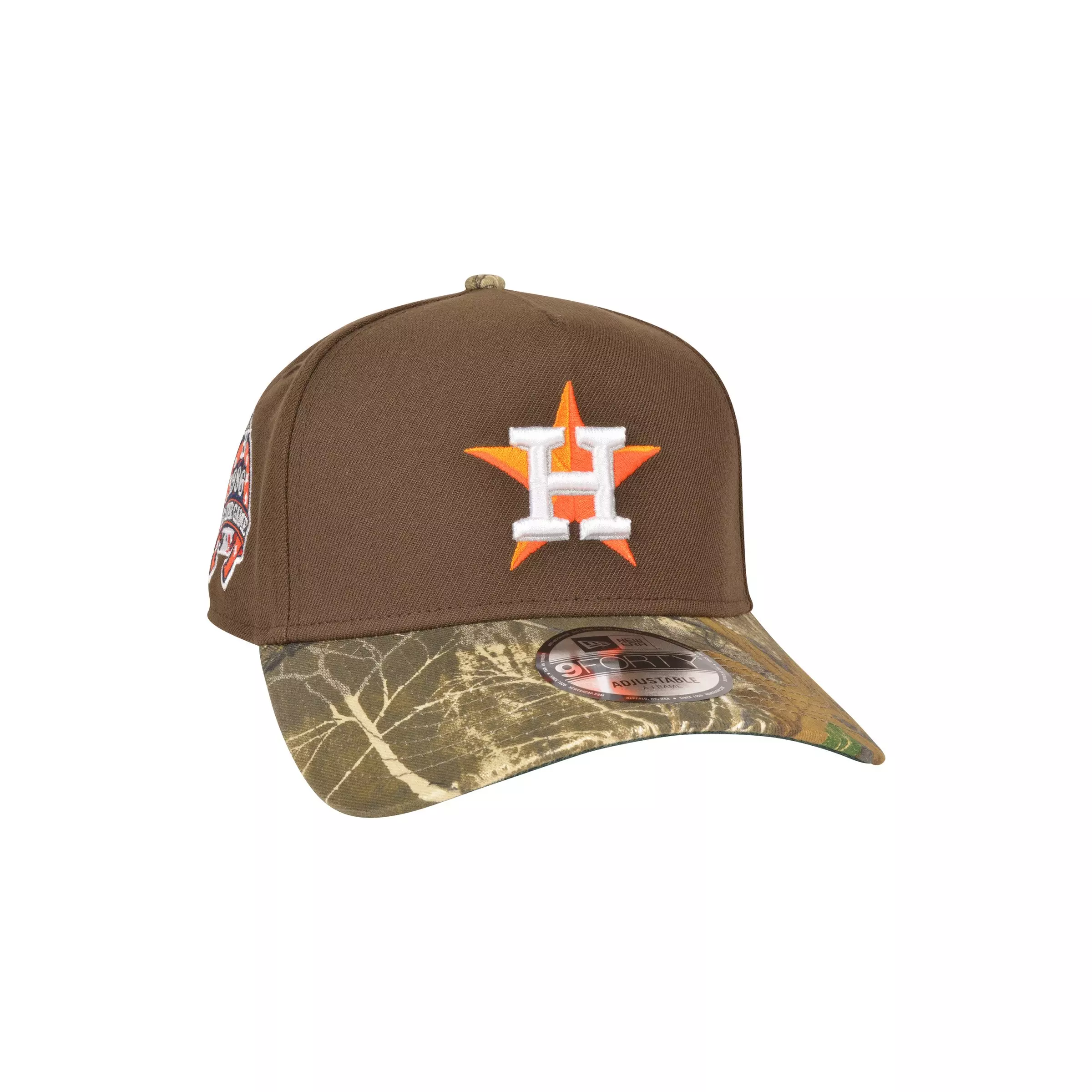 New Era Houston Astros 9FORTY A-Frame Snapback Hat-Walnut/Realtree - BROWN