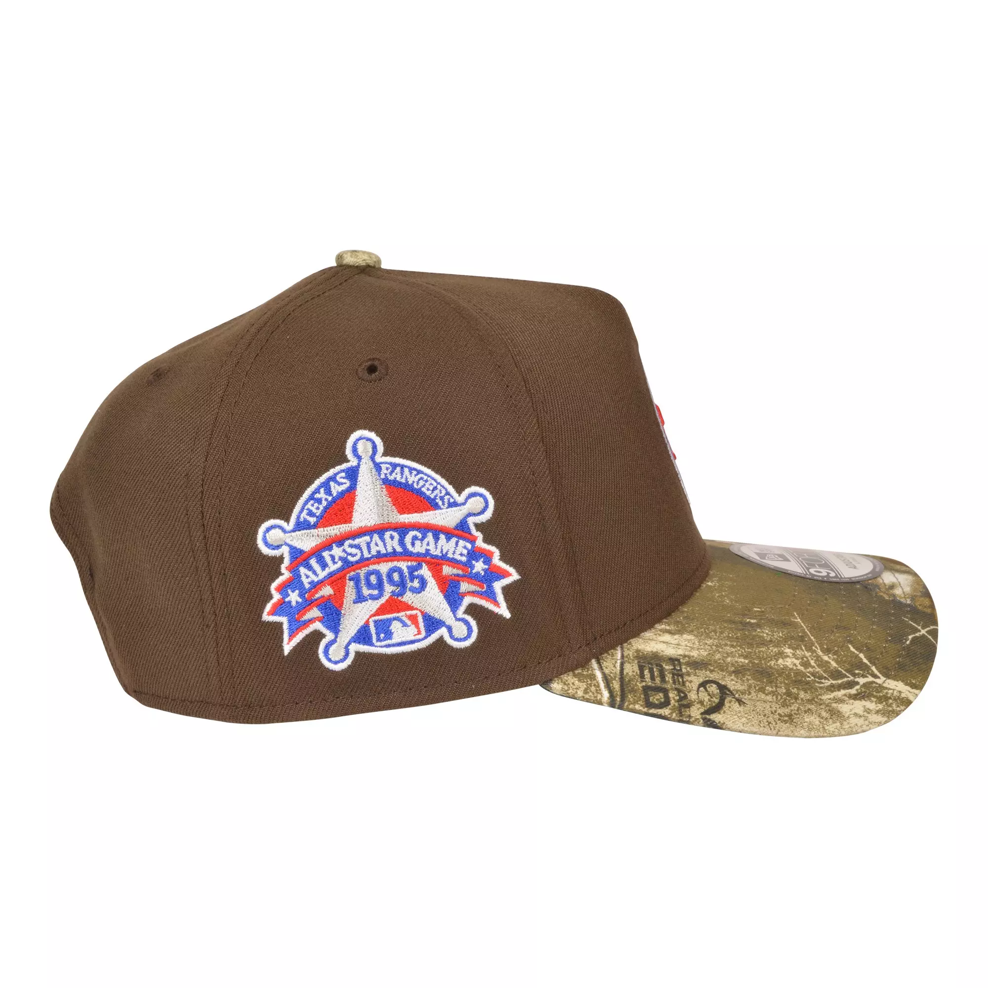New Era Texas Rangers 9FORTY A-Frame Snapback Hat-Walnut/Realtree - BROWN
