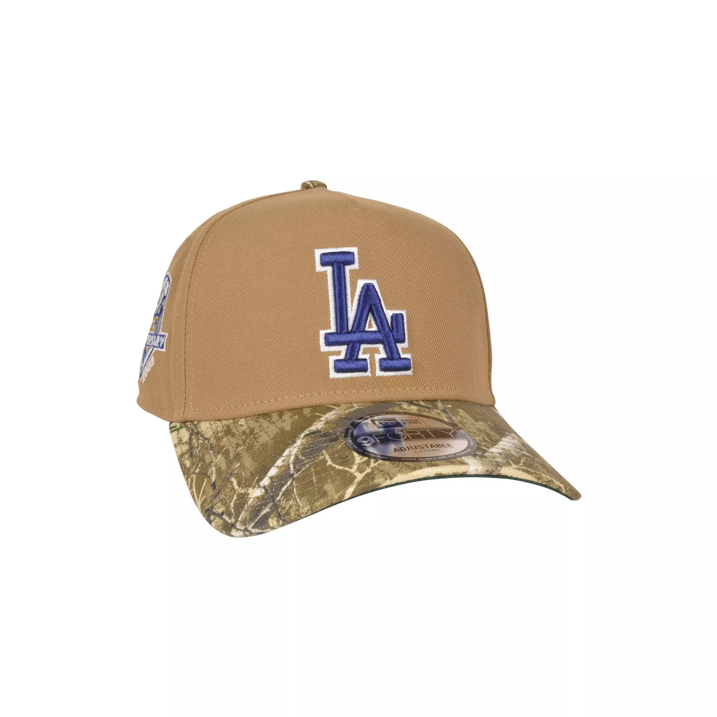 New Era Los Angeles Dodgers 9FORTY A-Frame Snapback Hat-Khaki/Realtree - TAN