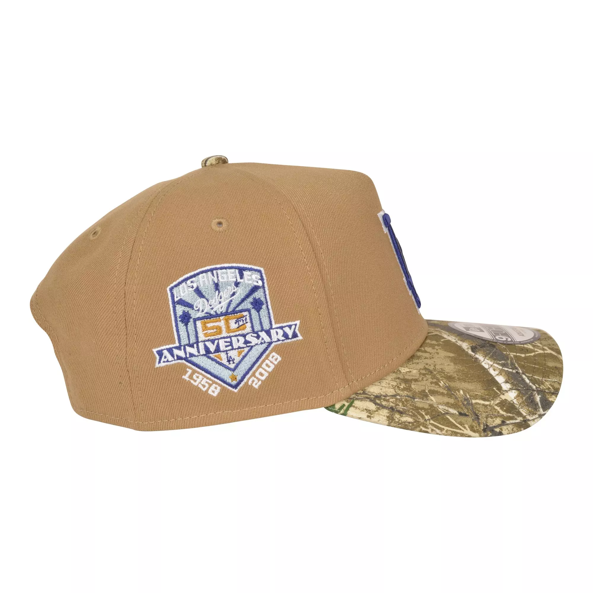 New Era Los Angeles Dodgers 9FORTY A-Frame Snapback Hat-Khaki/Realtree - TAN