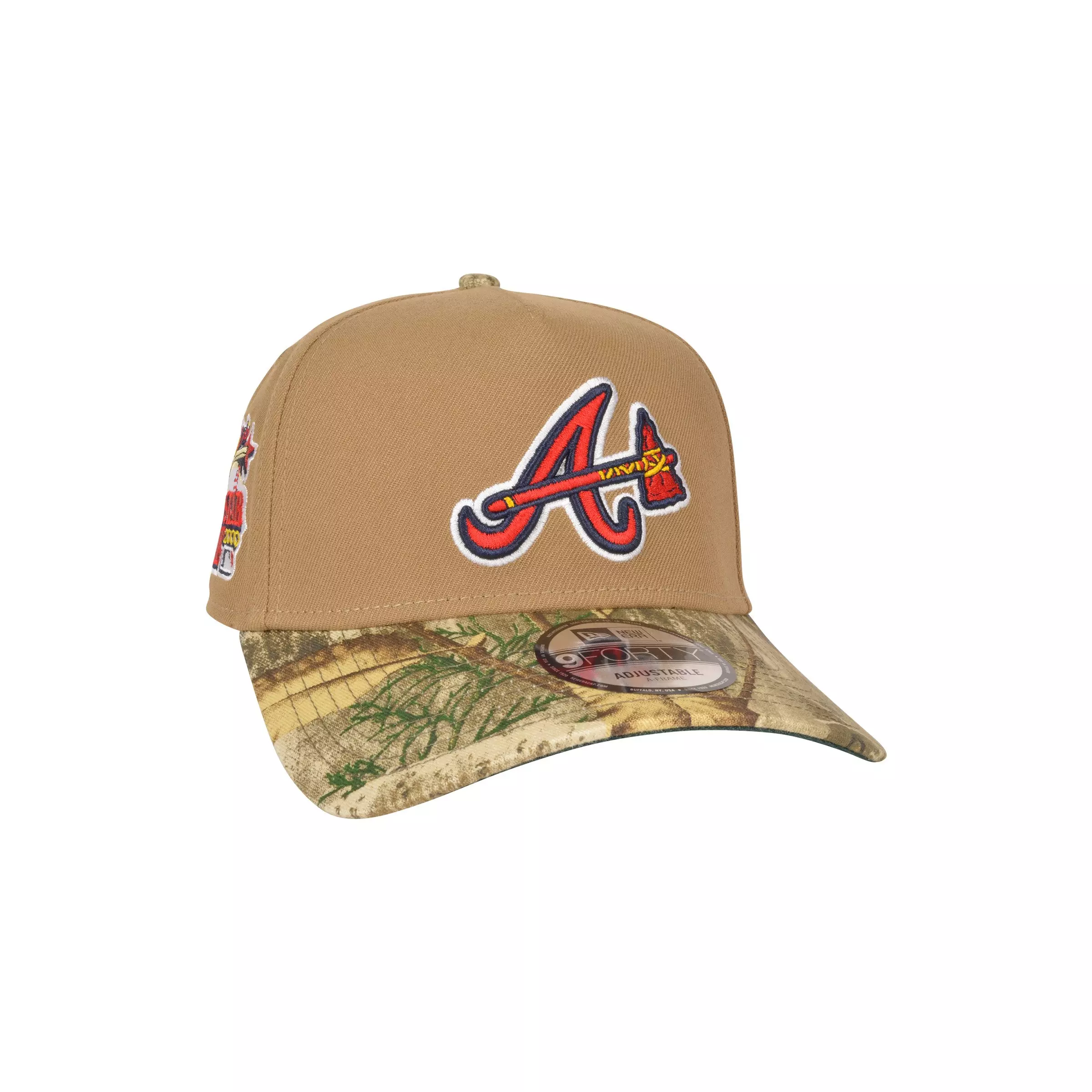 New Era Atlanta Braves 9FORTY A-Frame Snapback Hat-Khaki/Realtree - TAN
