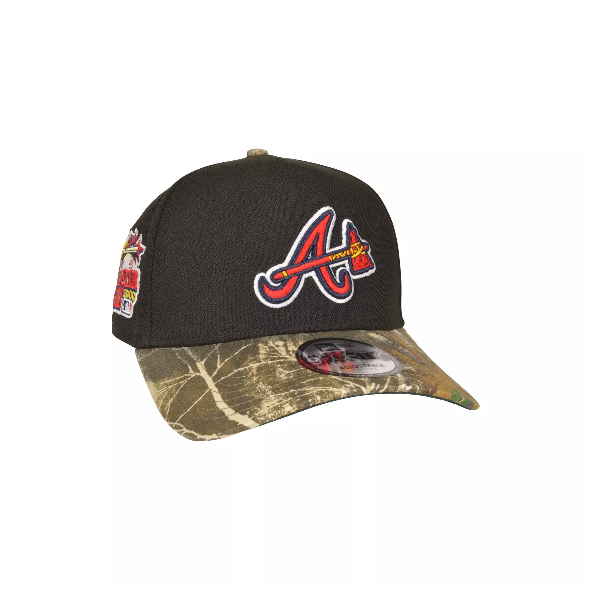 New Era Atlanta Braves 9FORTY A-Frame Snapback Hat-Black/Realtree - BLACK