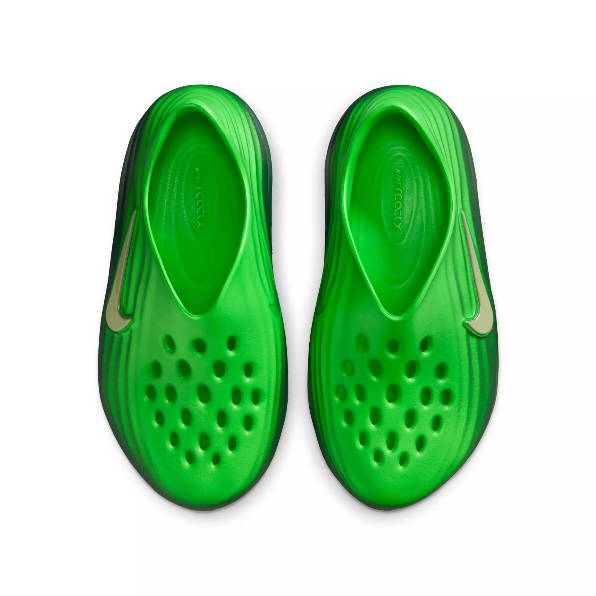 Nike ReactX Rejuven8 "Green Strike/Olive Aura/Fir" Grade School Boys' Slide - GREEN/BLACK