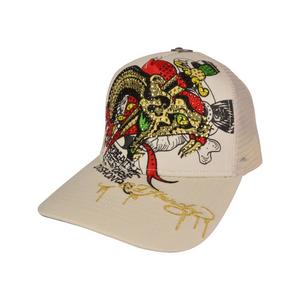 Ed Hardy Rhinestone Dagger Snake Snapback Hat-Black
