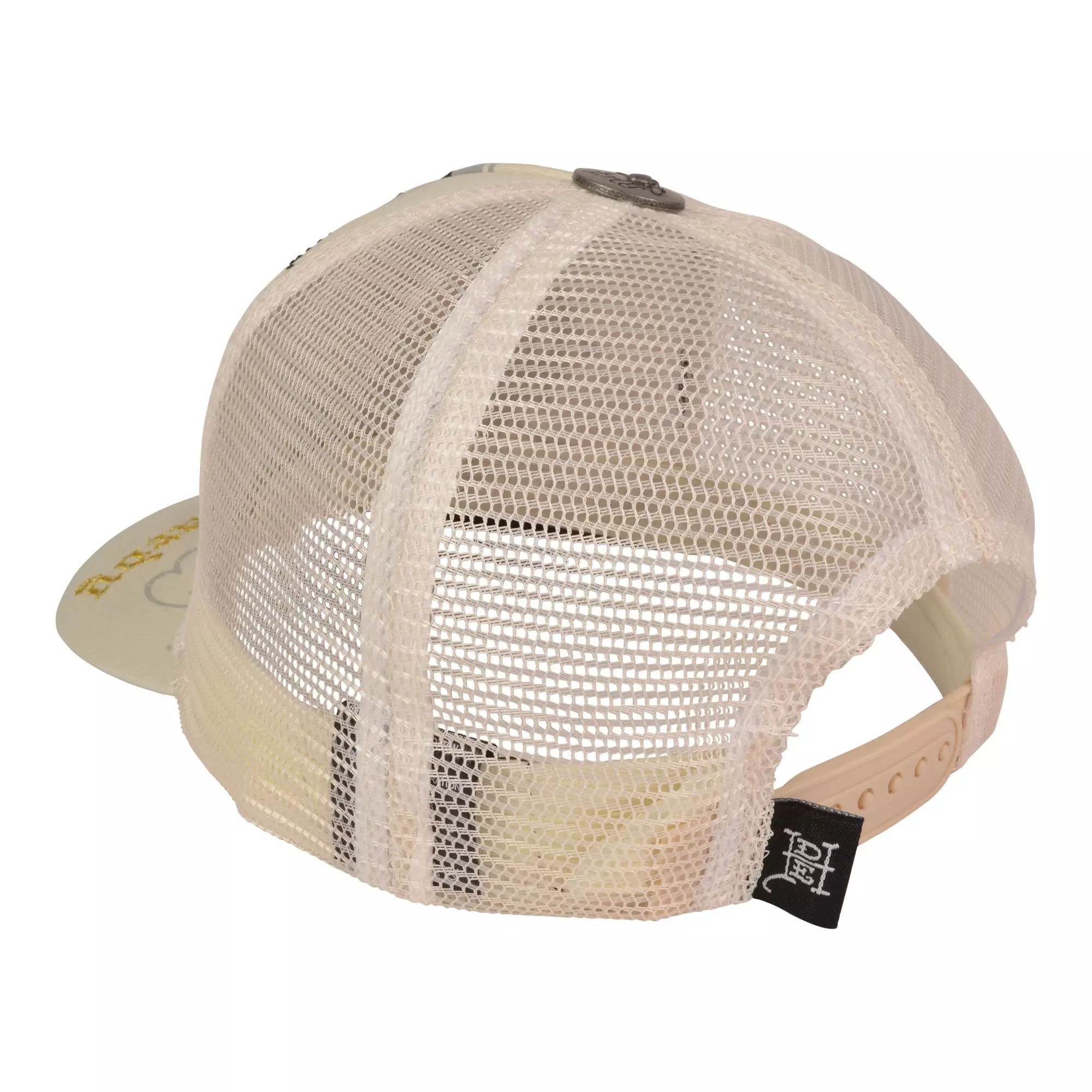 Ed Hardy Rhinestone Sacred Heart Snapback Hat-Cream - CREAM