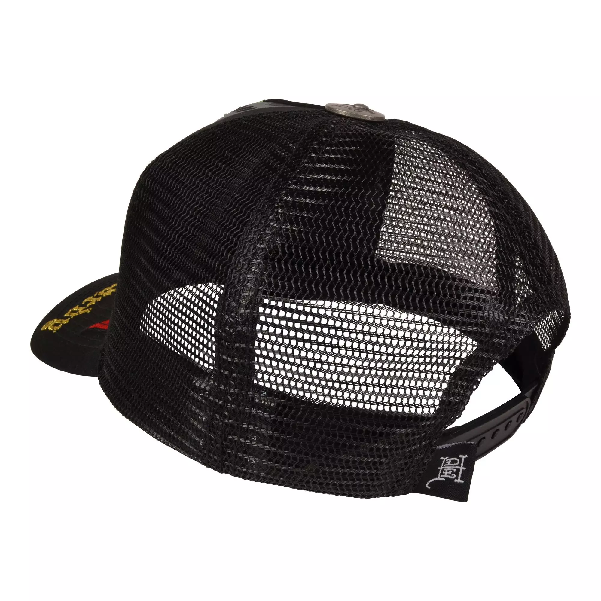 Ed Hardy Rhinestone DG Skull Snapback Hat-Black - BLACK