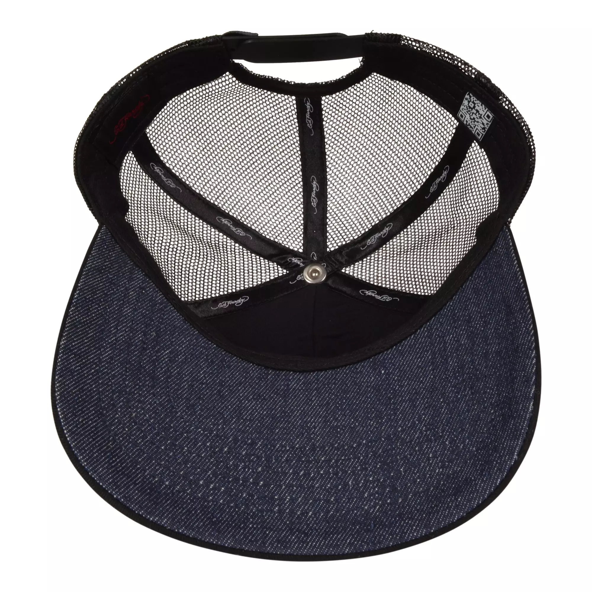 Ed Hardy Rhinestone DG Skull Snapback Hat-Black - BLACK