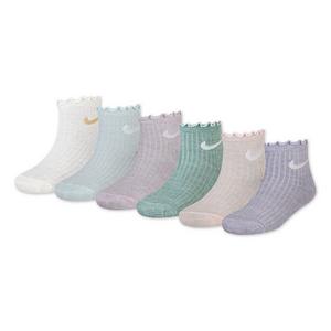 Nike Big Girls' Ruffle 6-Pack Ankle Socks - Multi