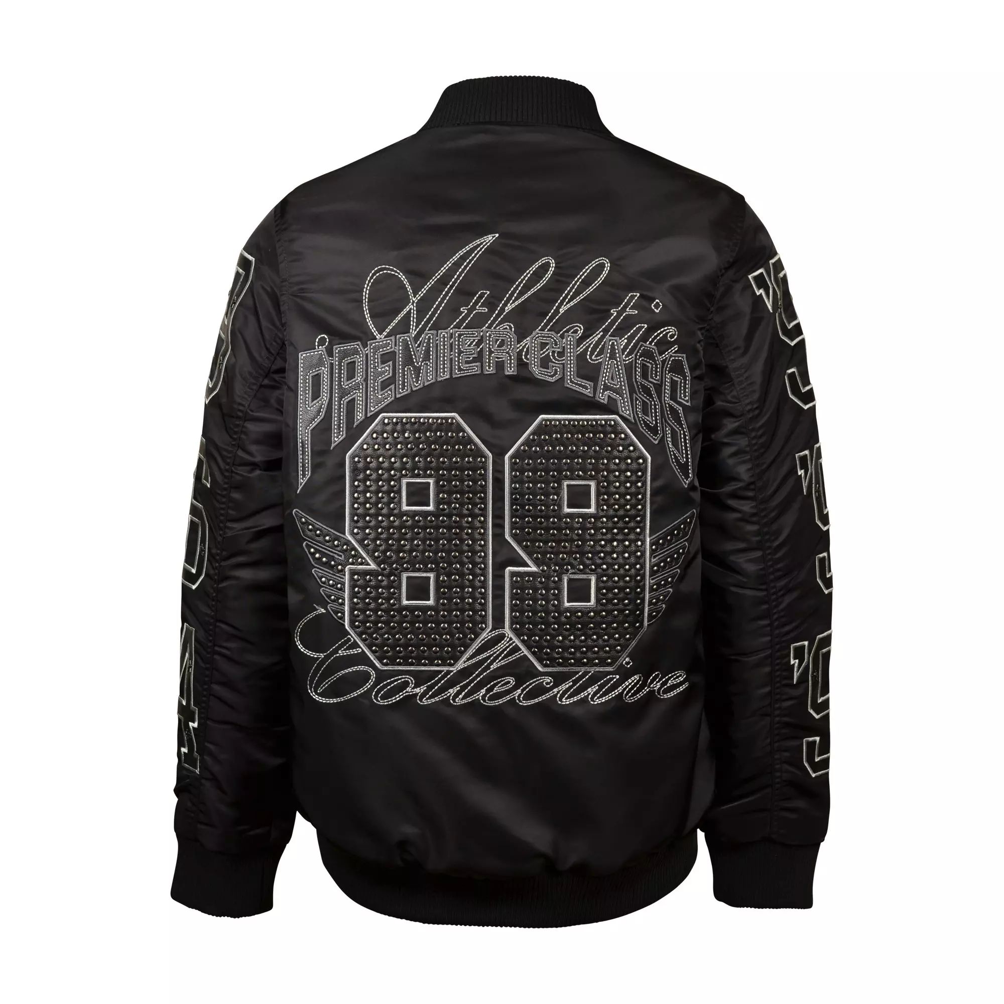 Smoke Rise Big Boys' Satin Bomber Jacket - BLACK