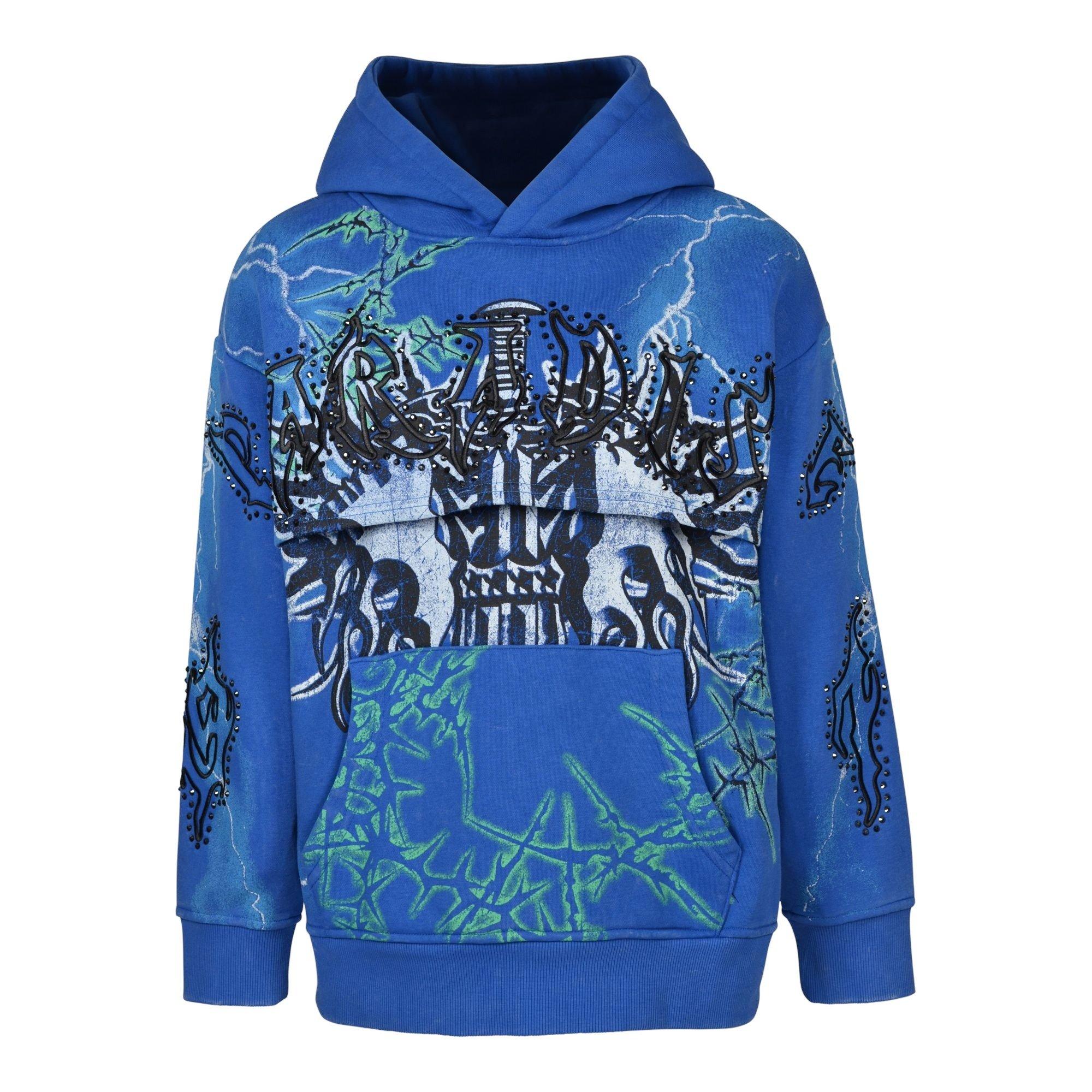 SMOKERISE FA25 Men's Graphic Long Sleeve Hoodie - Nautical Blue