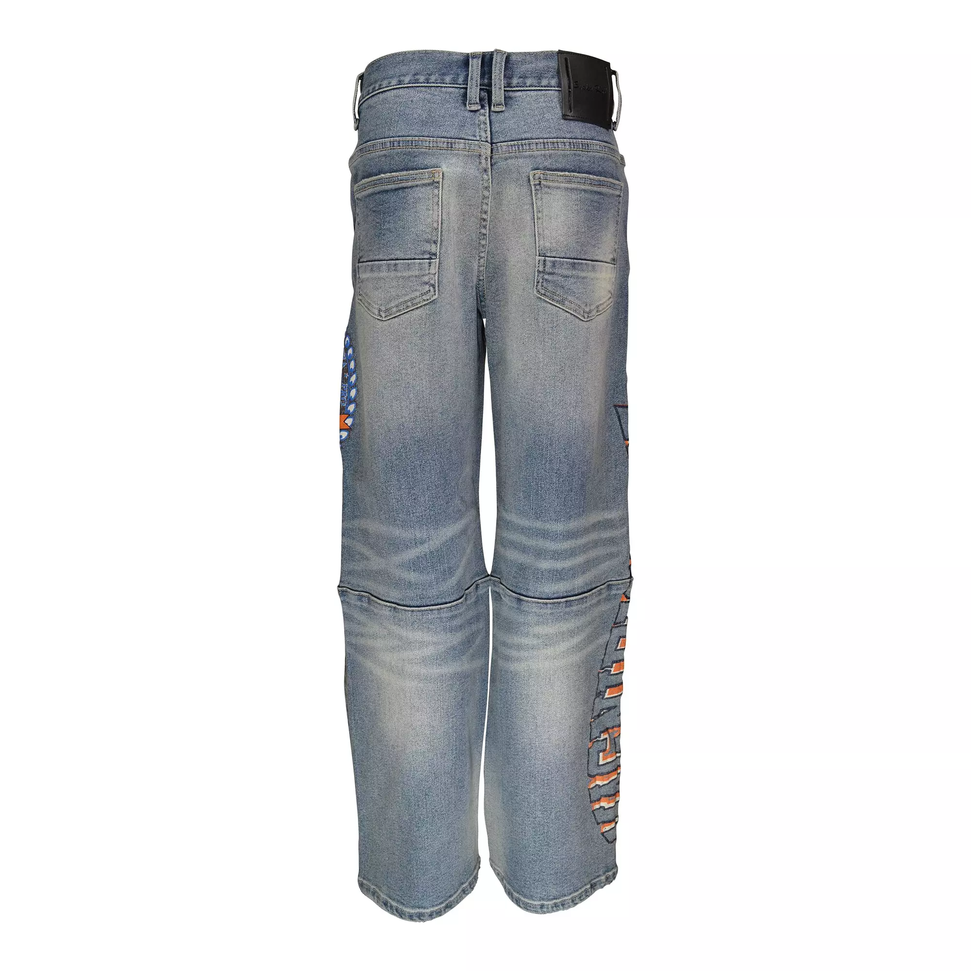 Smoke Rise Big Boys' Hearst Blue Patch Denim Jeans - BLUE