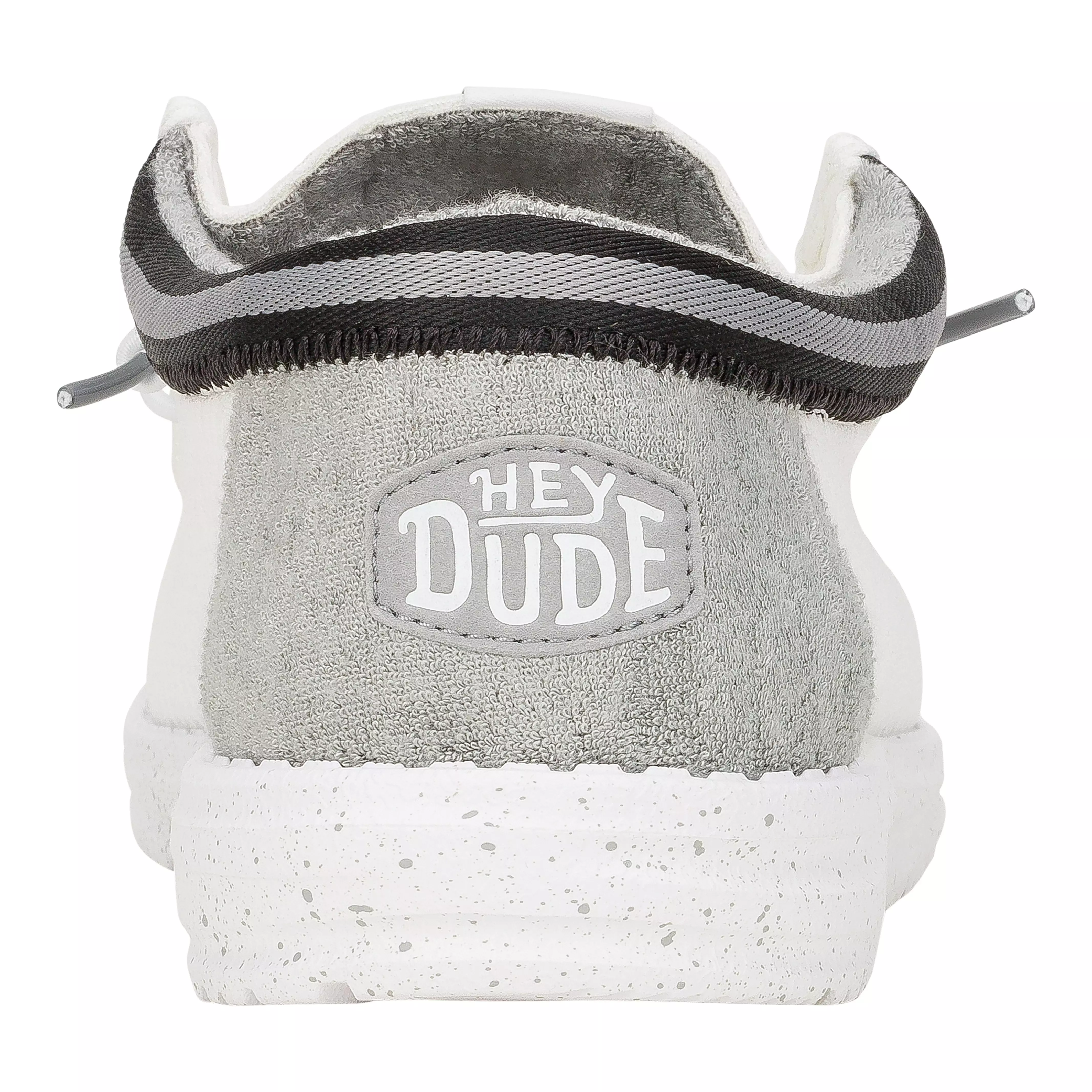 Hey Dude Wally Varsity Jersey "White/Grey" Men's Shoe - WHITE/GREY