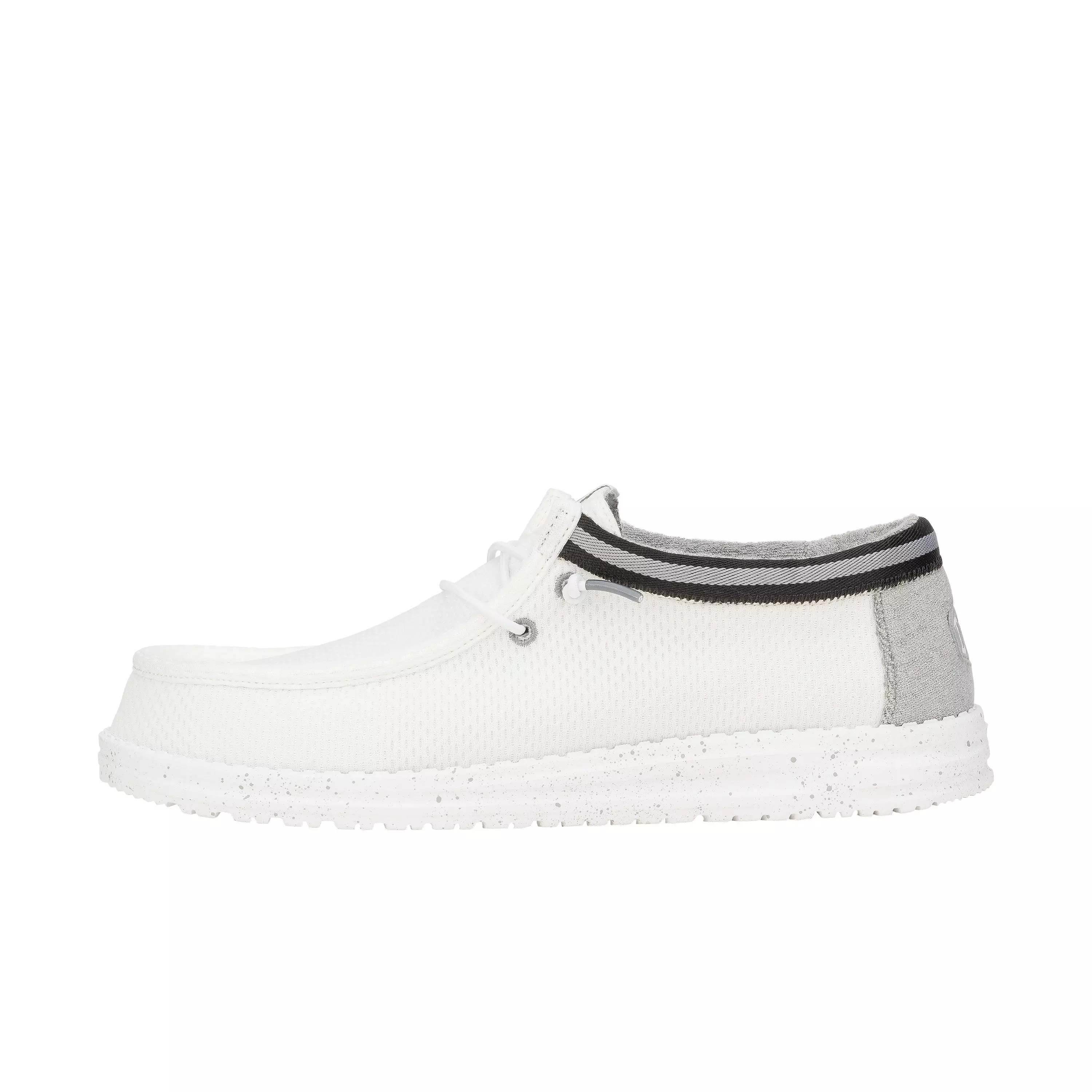 Hey Dude Wally Varsity Jersey "White/Grey" Men's Shoe - WHITE/GREY