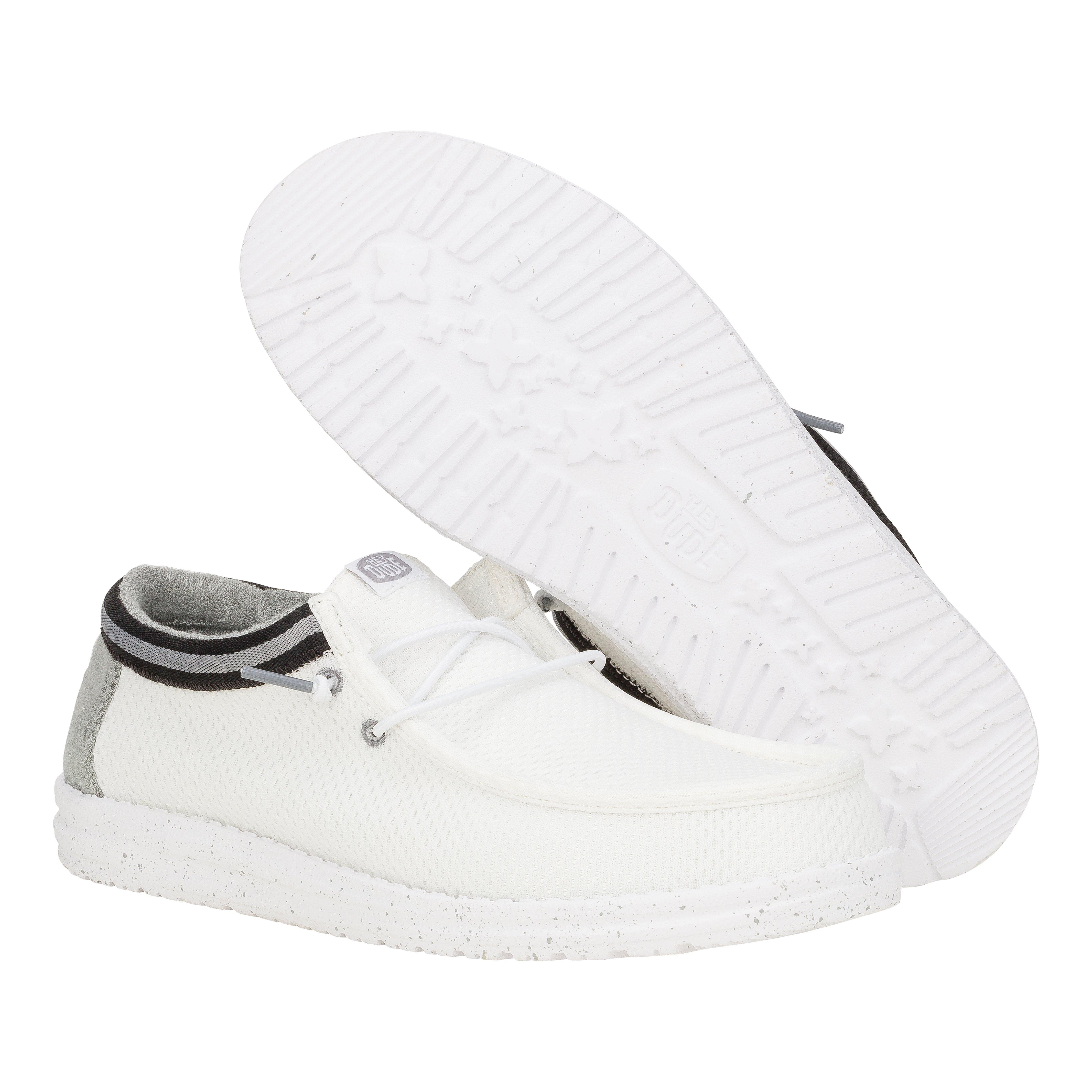 Hey Dude Wally Varsity Jersey "White/Grey" Men's Shoe - WHITE/GREY Thumbnail View 5