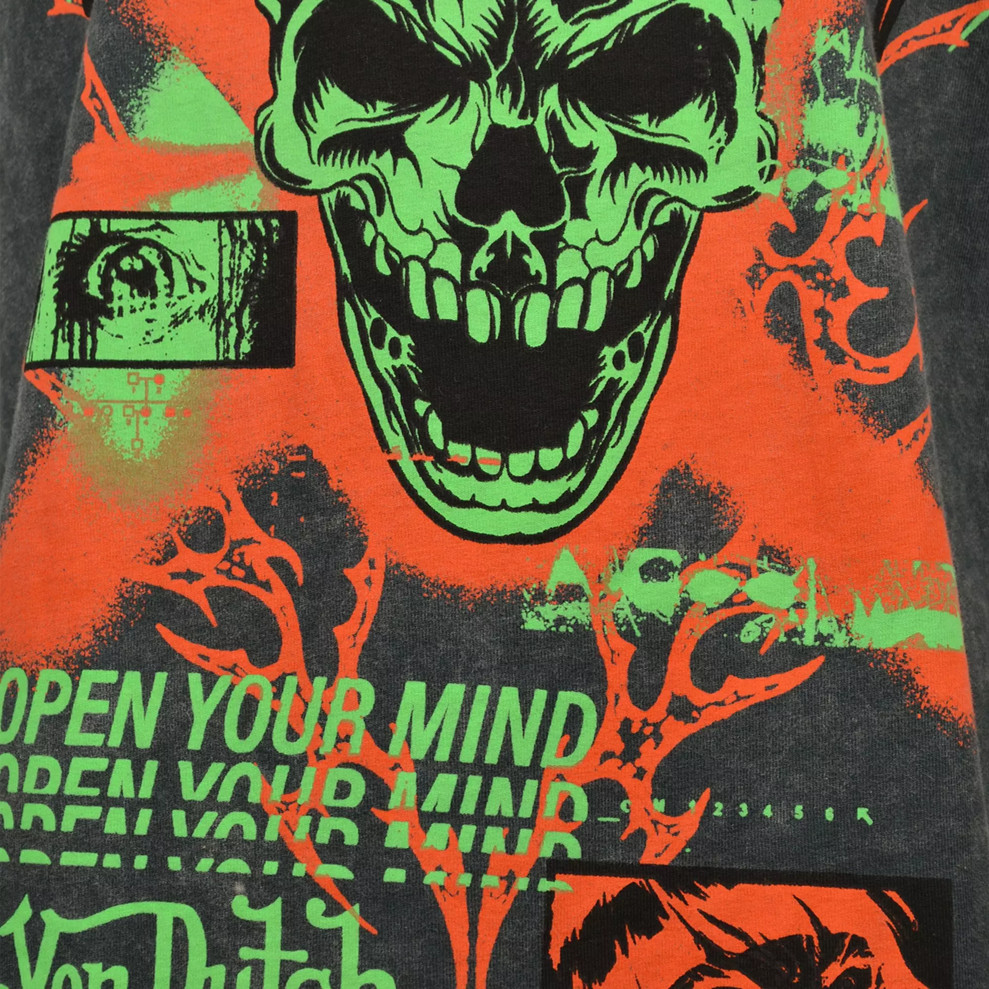 Von Dutch Big Boys' Skull Tee - BLACK/GREY