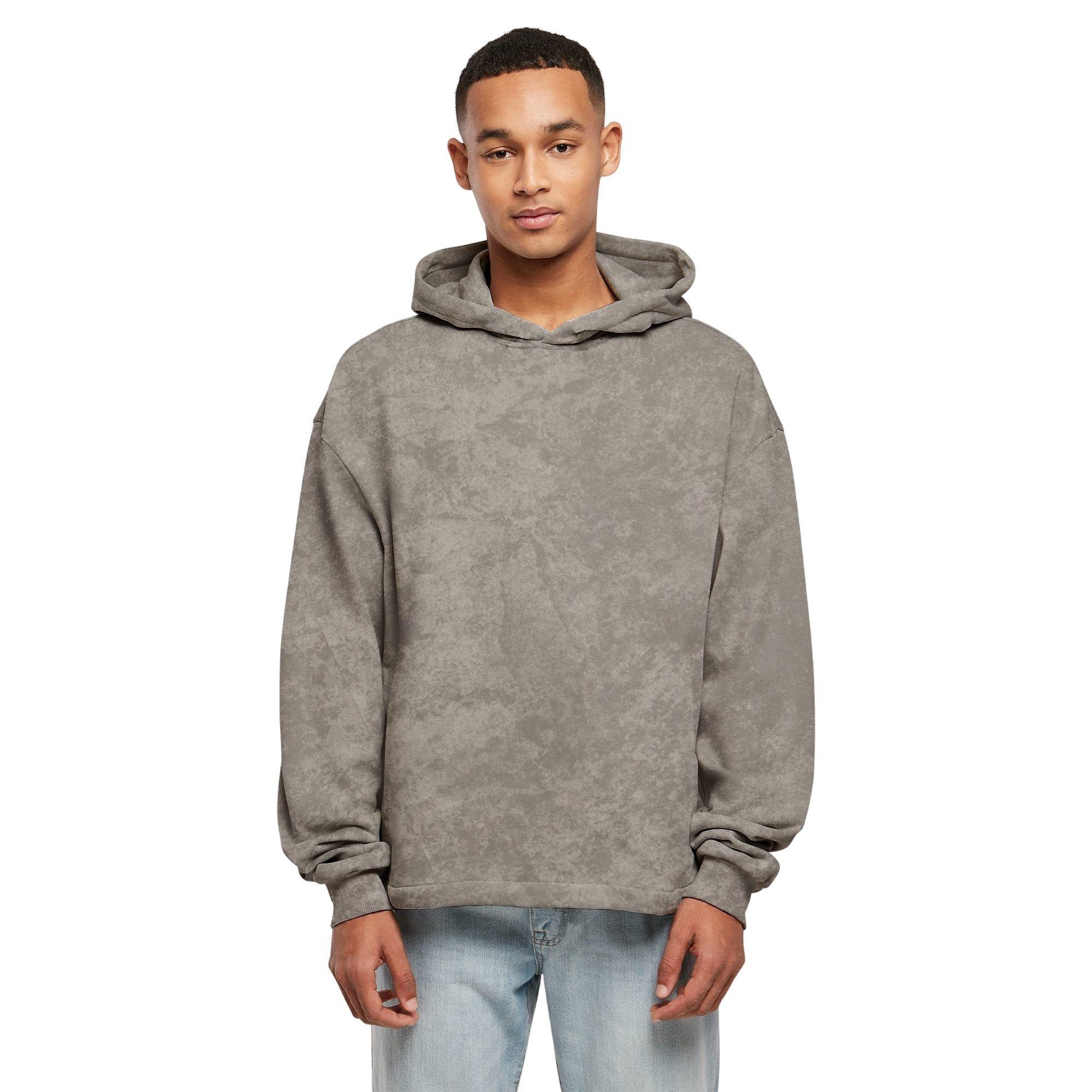 Forgotten Faces Men's Acid Wash Boxy Raw Hem Hoodie - Asphalt - GREY Thumbnail View 1