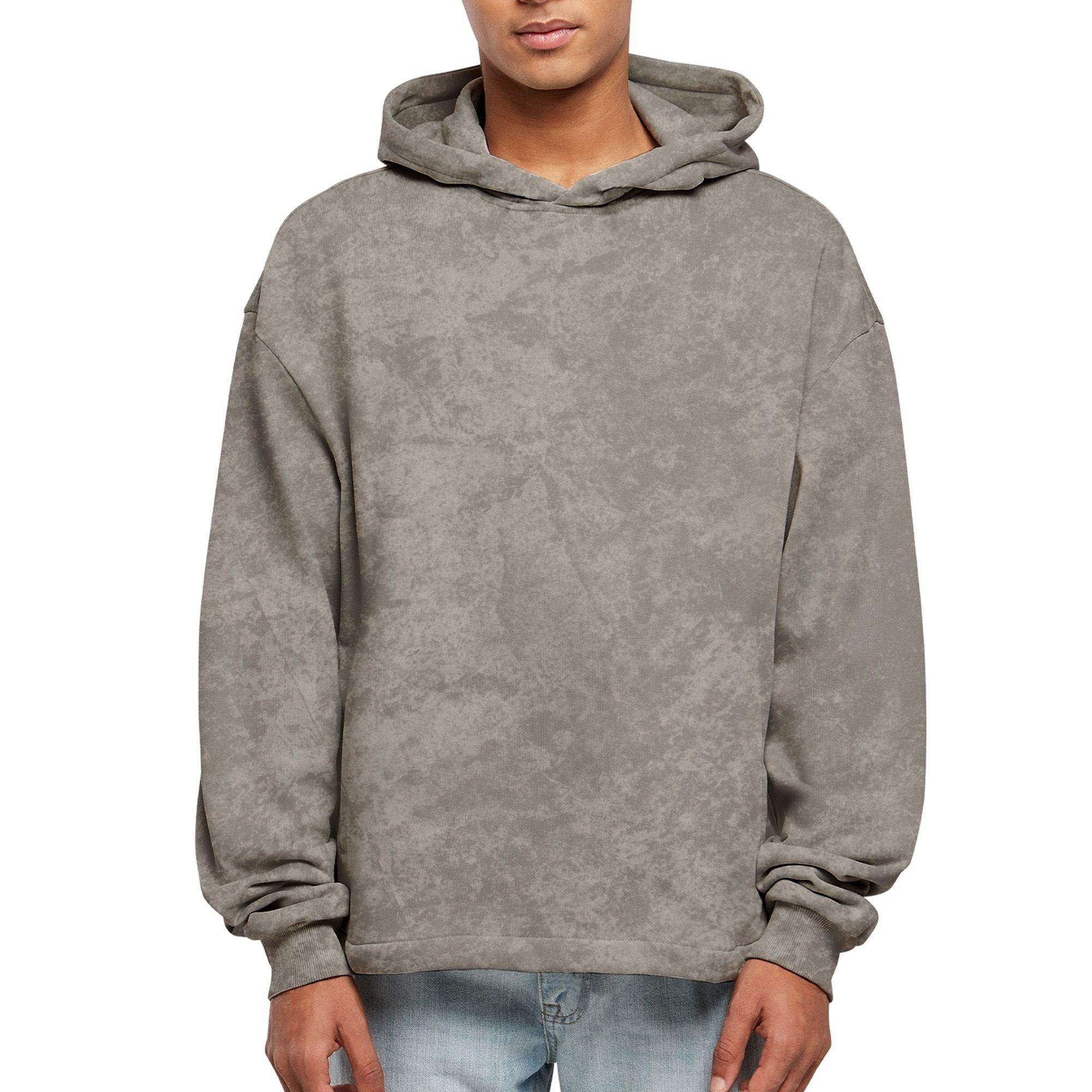 Forgotten Faces Men's Acid Wash Boxy Raw Hem Hoodie - Asphalt - GREY Thumbnail View 3