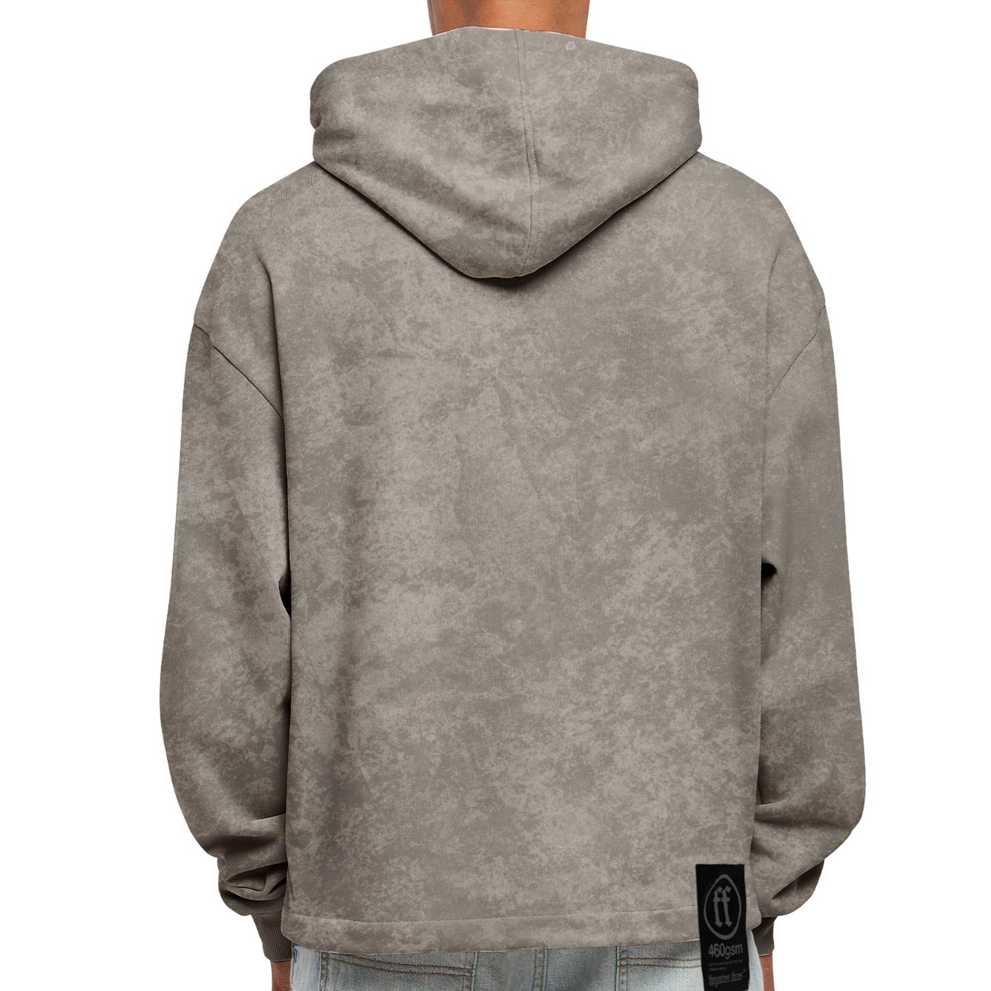 Forgotten Faces Men's Acid Wash Boxy Raw Hem Hoodie - Asphalt - GREY Thumbnail View 4