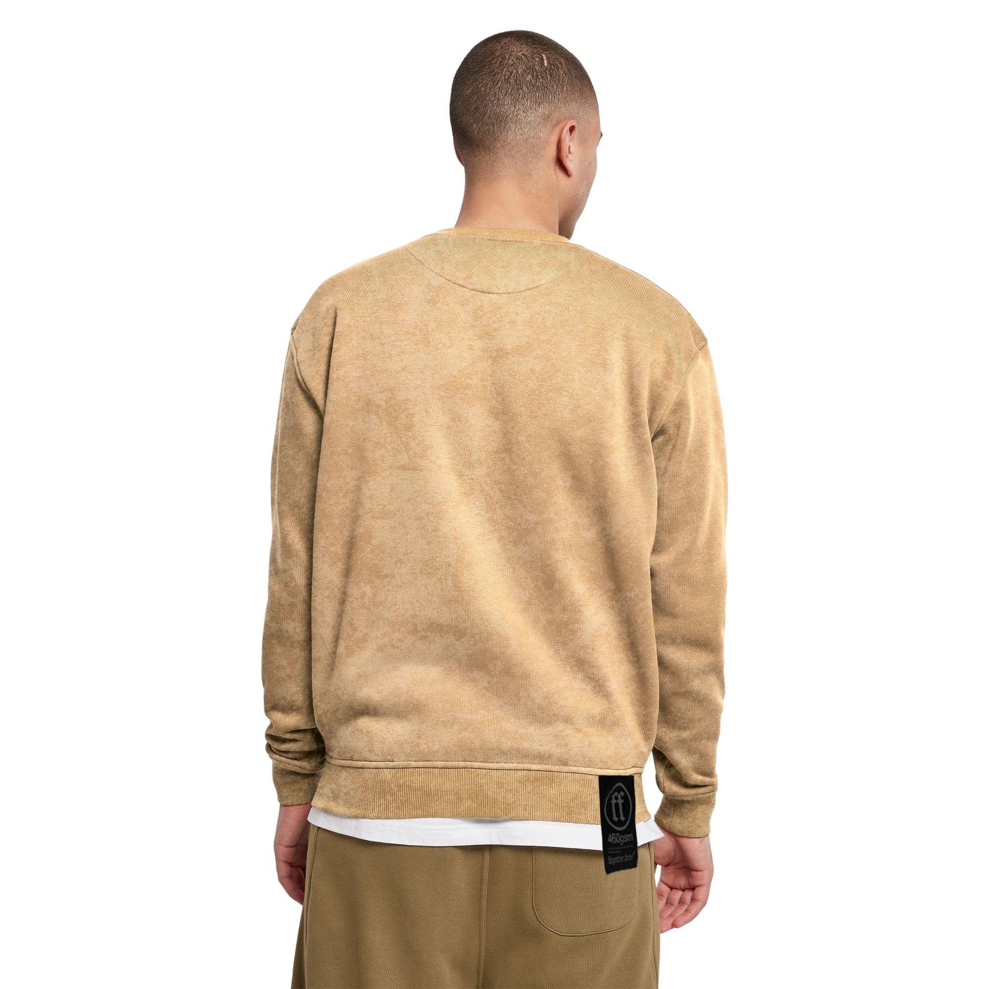 Forgotten Faces Men's Acid Wash Boxy Crewneck - Union Beige - BEIGE Thumbnail View 2