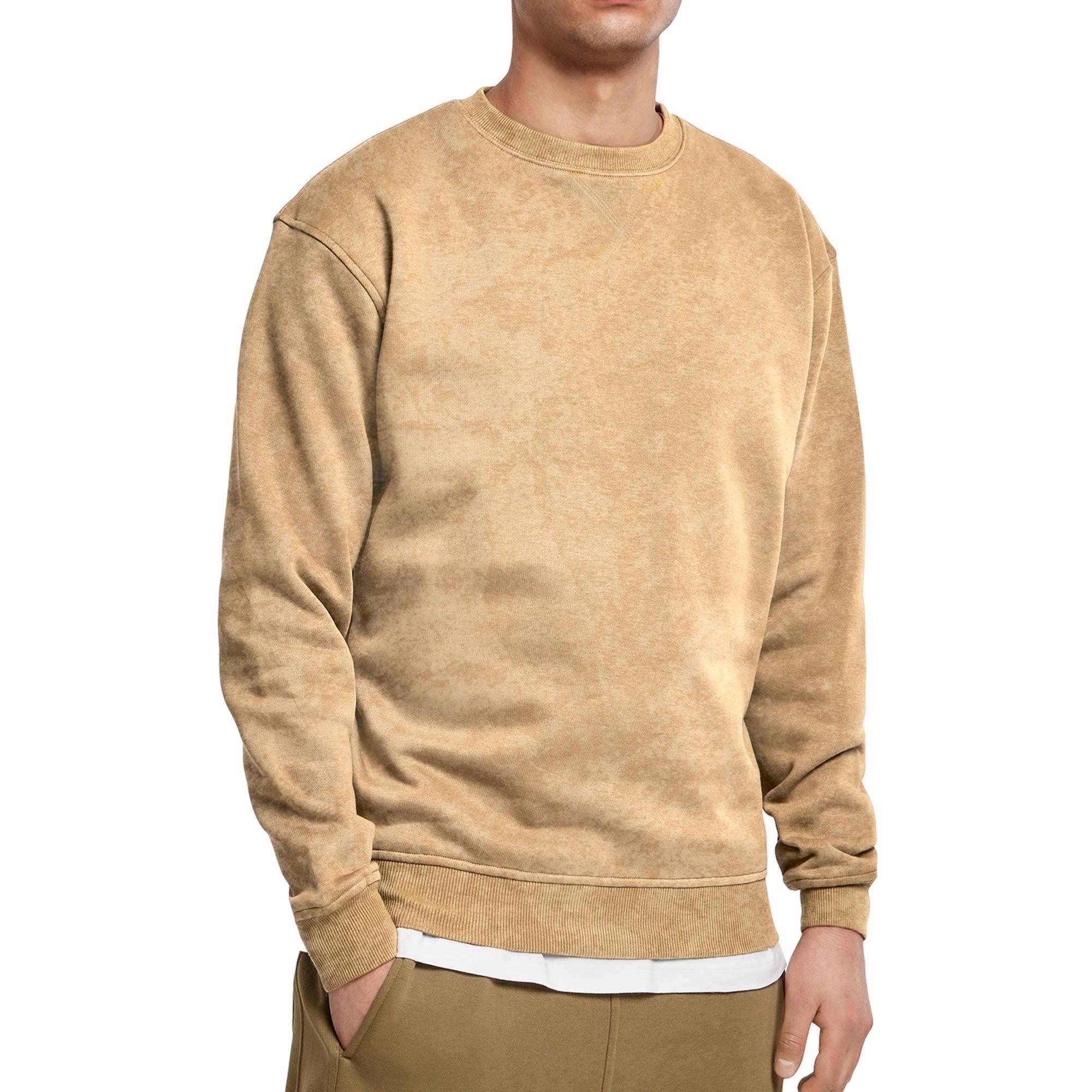 Forgotten Faces Men's Acid Wash Boxy Crewneck - Union Beige - BEIGE Thumbnail View 3