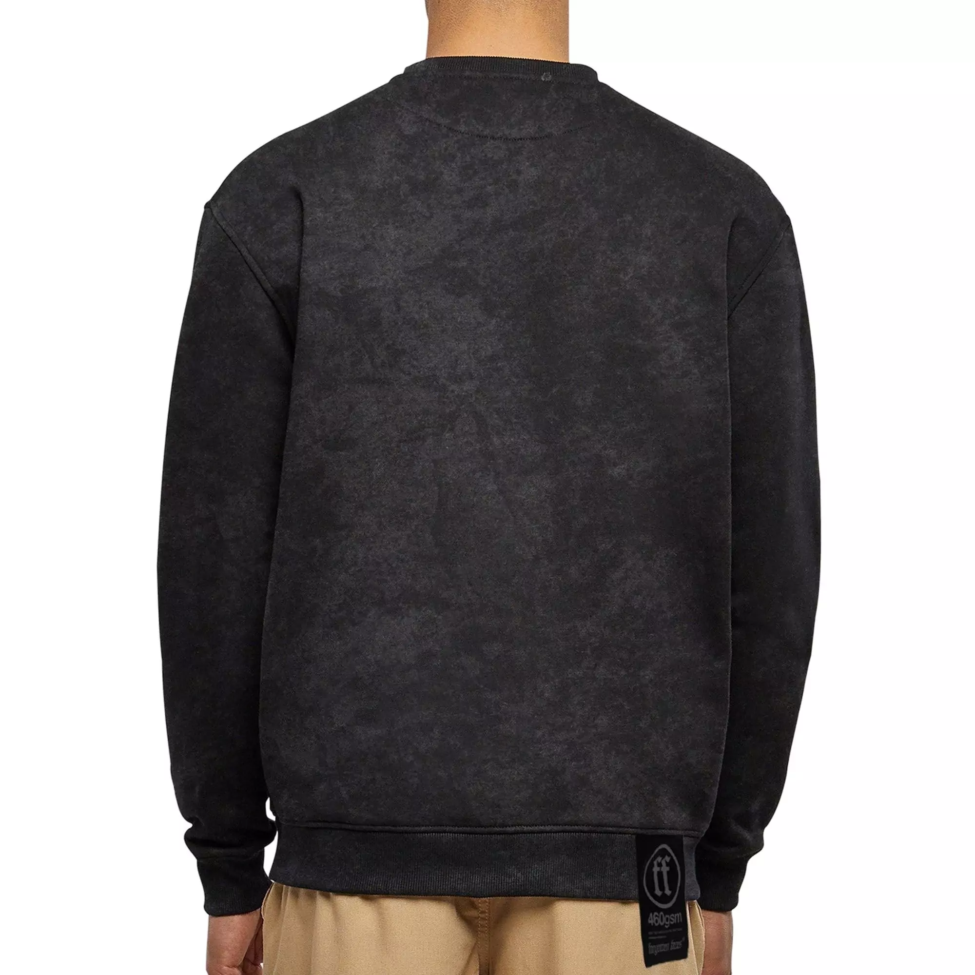 Forgotten Faces Men's Acid Wash Boxy Crewneck - Acid Black - BLACK
