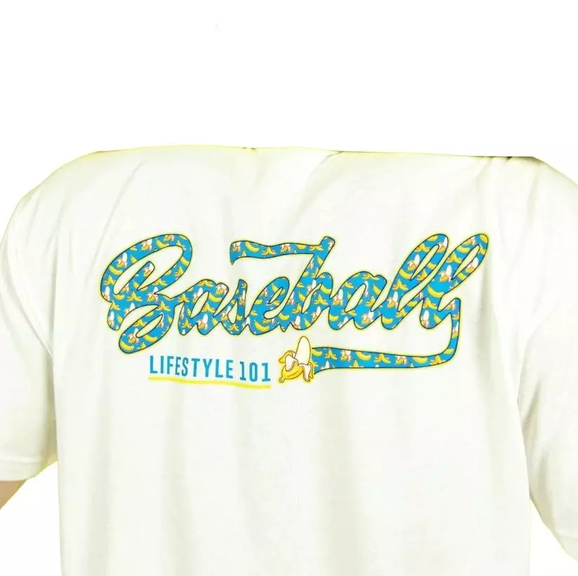 Baseball Lifestyle 101 Men's Banana Tee - White - WHITE