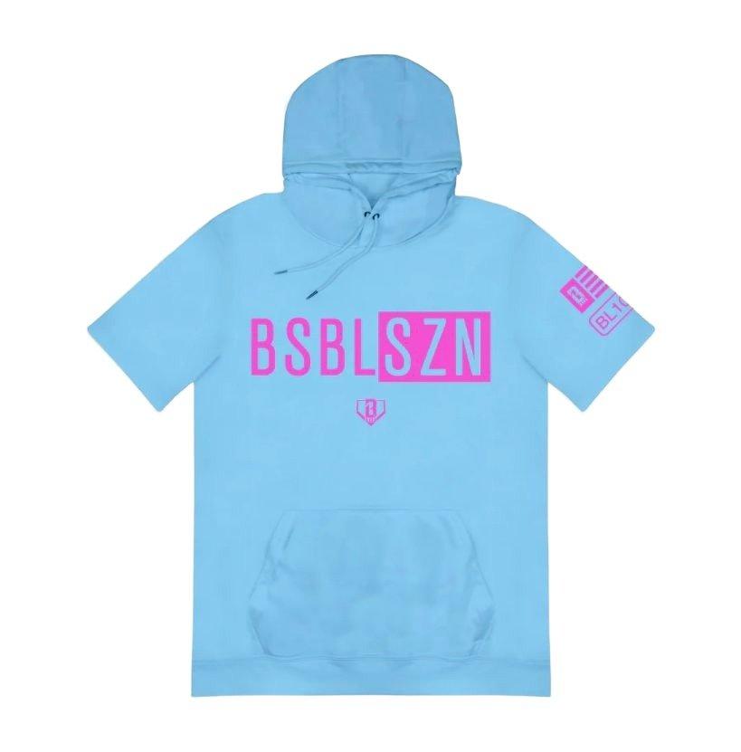 Baseball Lifestyle 101 Men's Baseball SZN Short Sleeve V2 Shirt - Cotton Candy - BLUE Thumbnail View 1