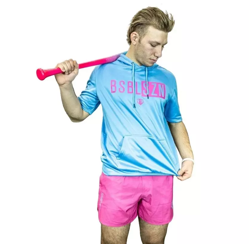 Baseball Lifestyle 101 Men's Baseball SZN Short Sleeve V2 Shirt - Cotton Candy - BLUE