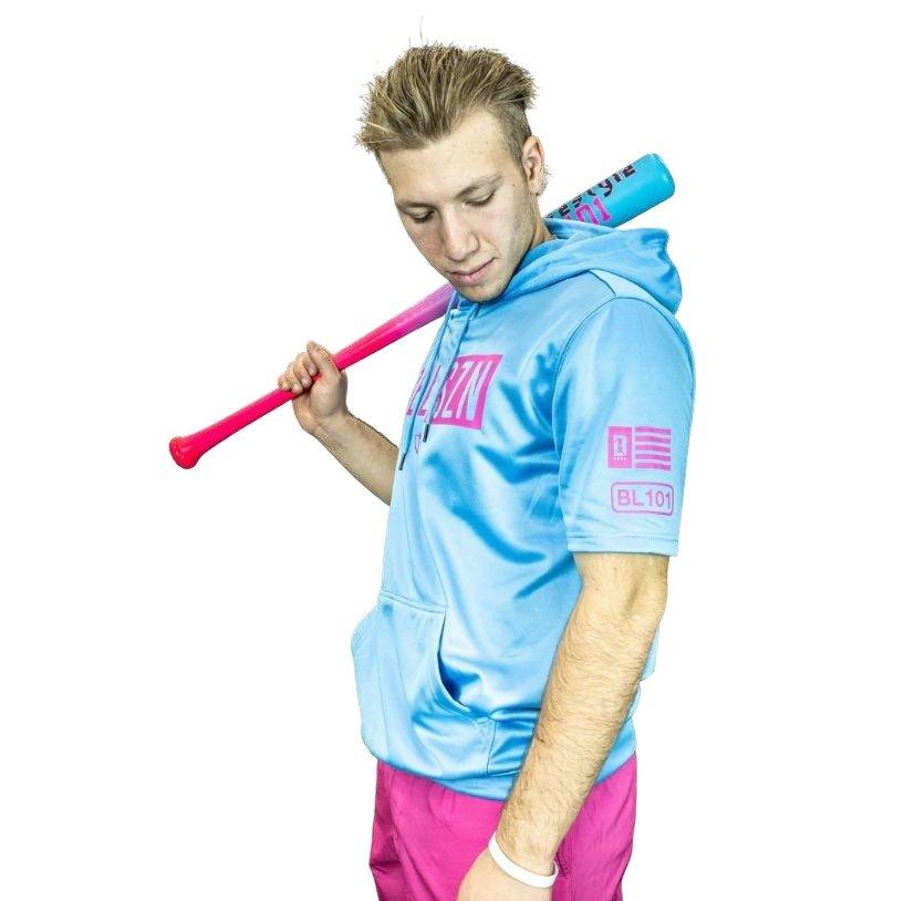 Baseball Lifestyle 101 Men's Baseball SZN Short Sleeve V2 Shirt - Cotton Candy - BLUE Thumbnail View 4