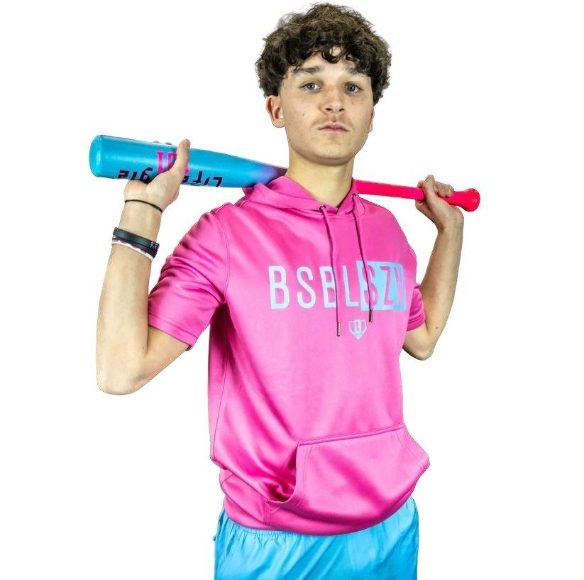 Baseball Lifestyle 101 Men's Baseball SZN Short Sleeve V2 Shirt - Cotton Candy Pink - PINK Thumbnail View 3