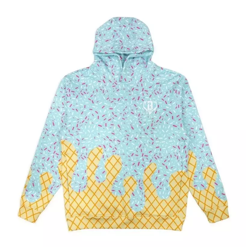 Baseball Lifestyle 101 Men's Ice Cream Hoodie - Cotton Candy - BLUE