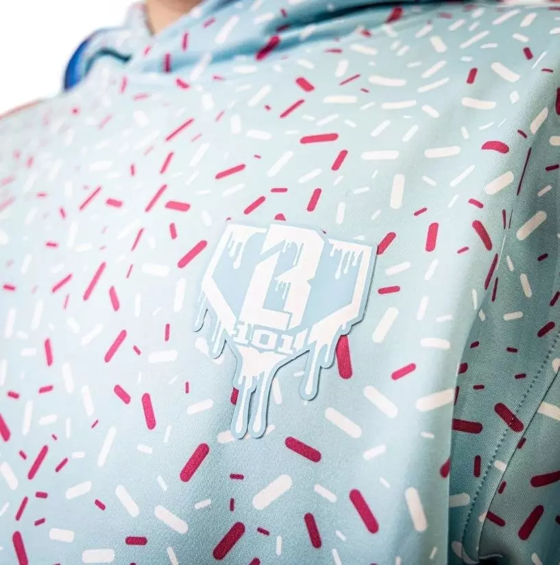 Baseball Lifestyle 101 Men's Ice Cream Hoodie - Cotton Candy - BLUE