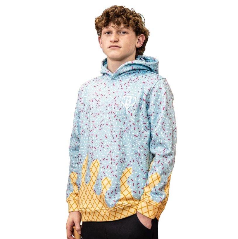 Baseball Lifestyle 101 Men's Ice Cream Hoodie - Cotton Candy - BLUE Thumbnail View 6