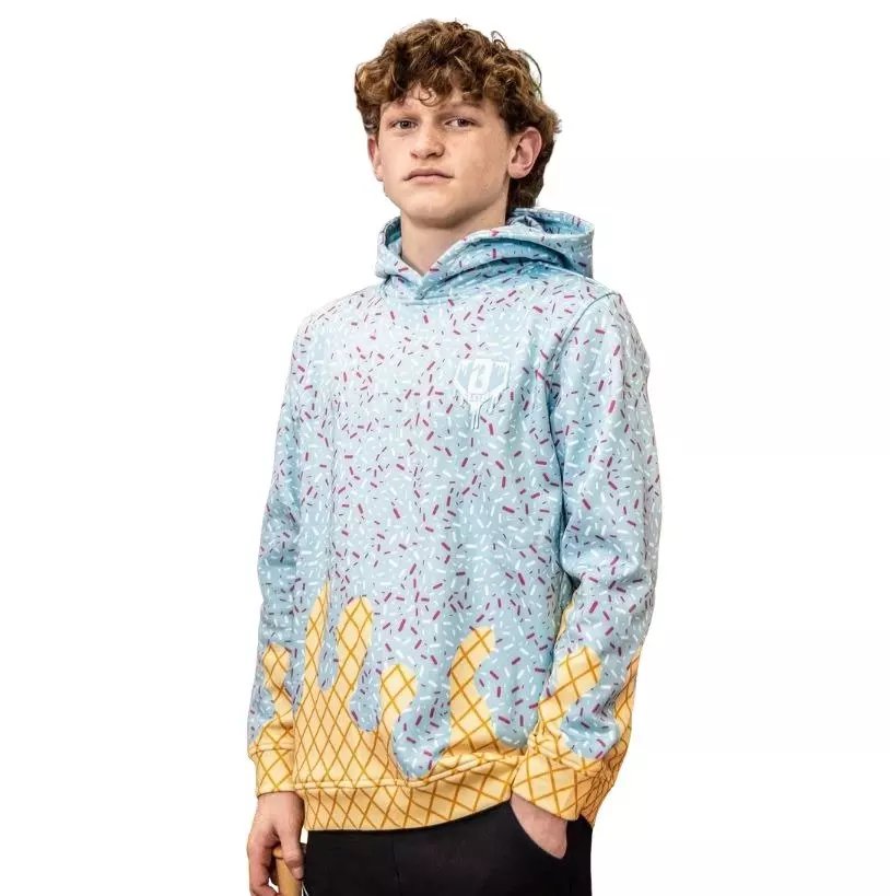 Baseball Lifestyle 101 Men's Ice Cream Hoodie - Cotton Candy - BLUE